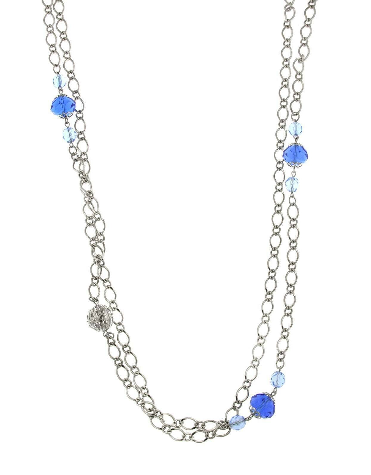 2028 Jewelry Lux Cut Bead Long Necklace 42"