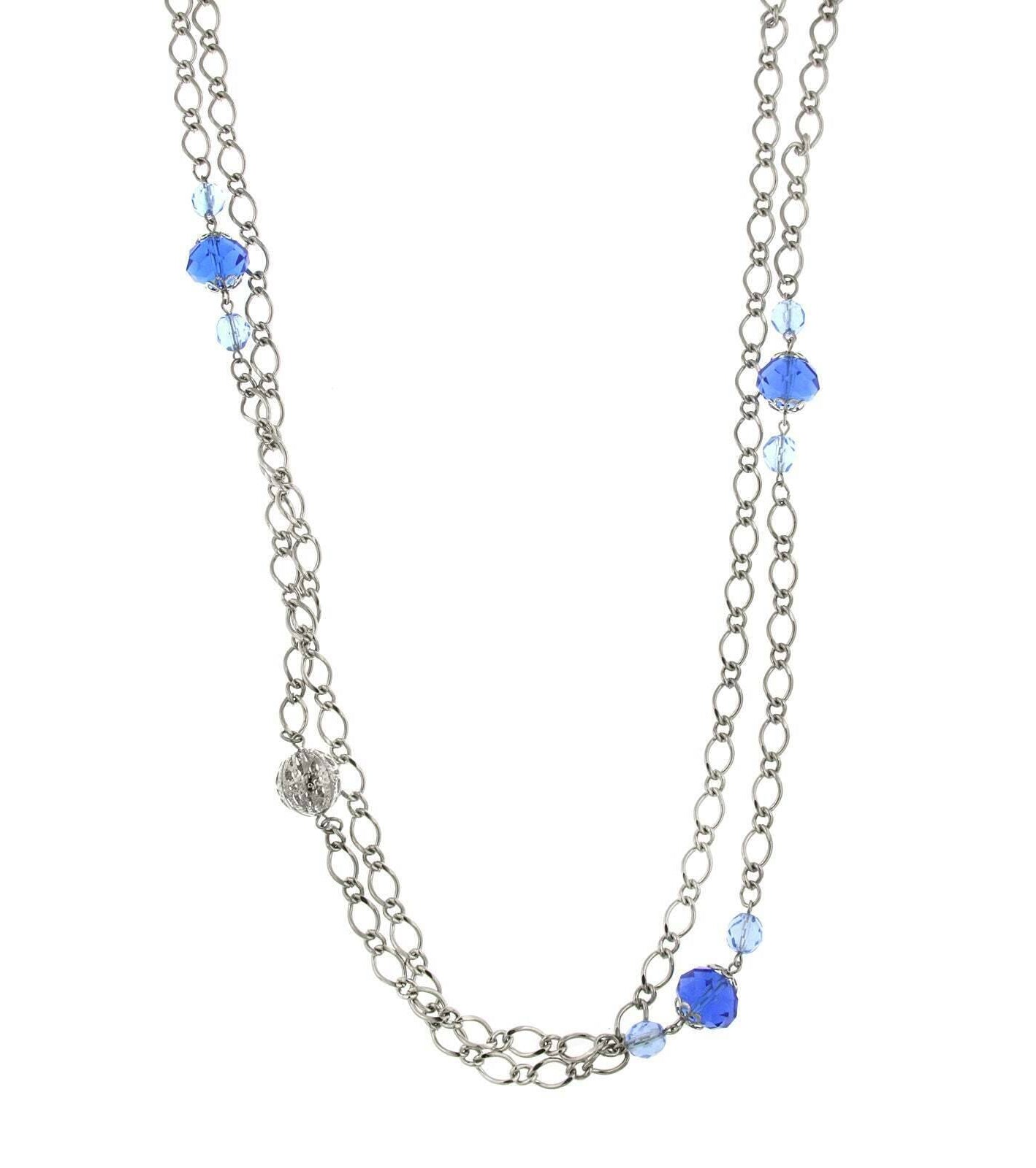 2028 Jewelry Lux Cut Bead Long Necklace 42"