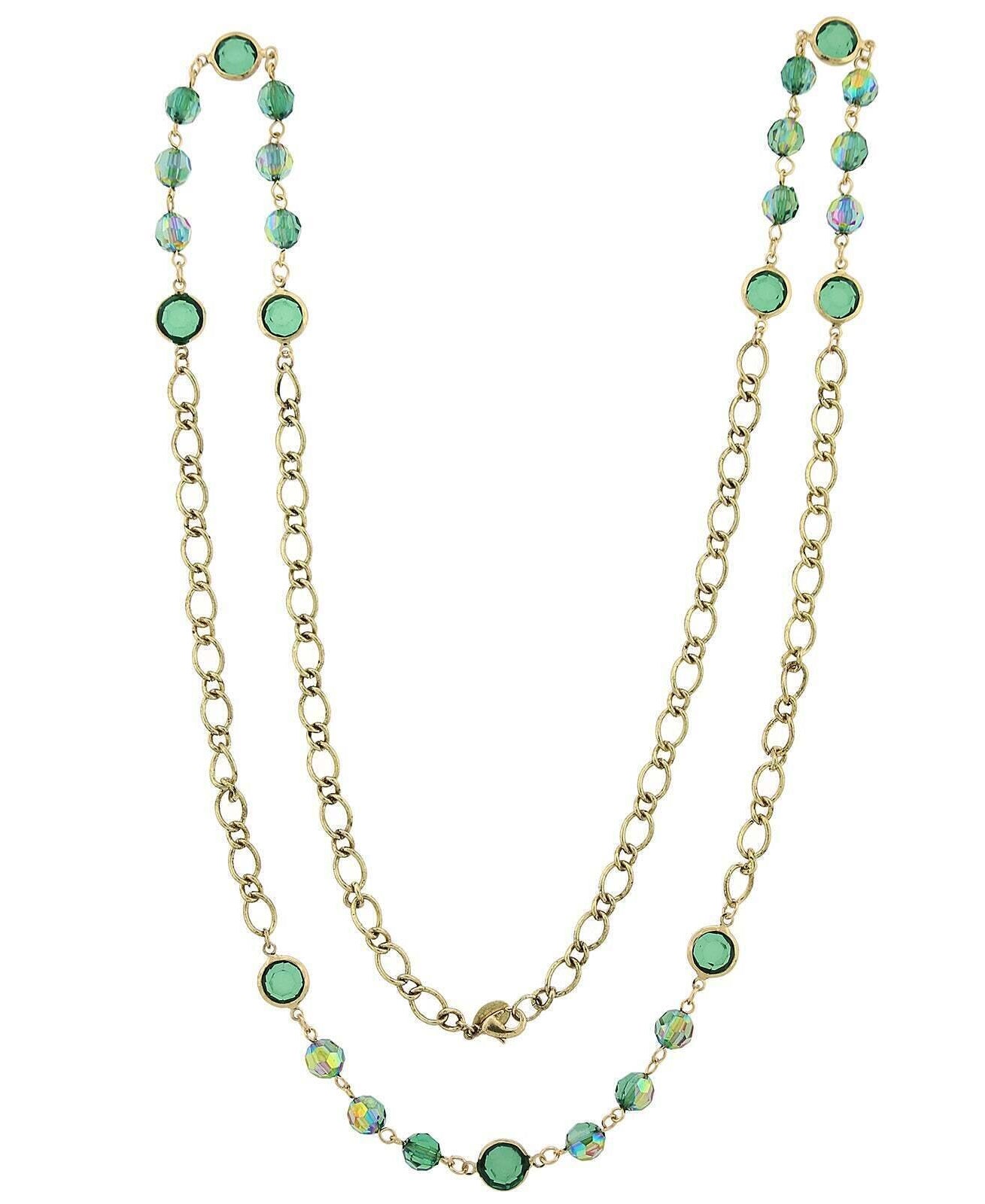 2028 Jewelry Channel Stone AB Bead Long Strand Necklace 40