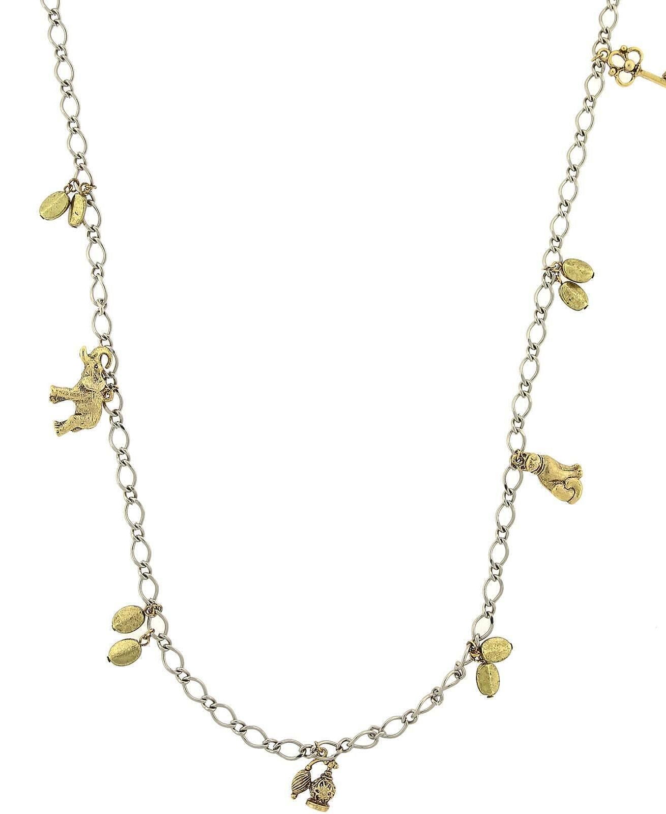 2028 Jewelry Single Strand Multi Charm Necklace 42"