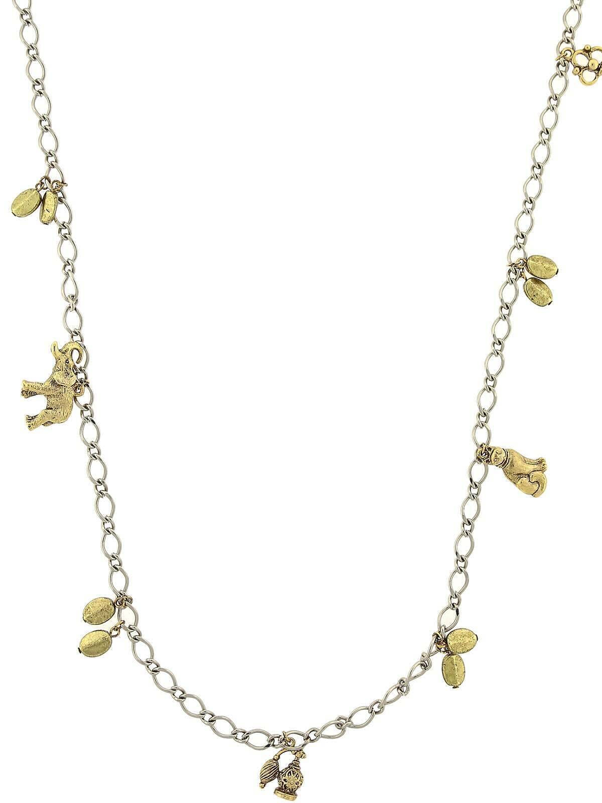 2028 Jewelry Single Strand Multi Charm Necklace 42"