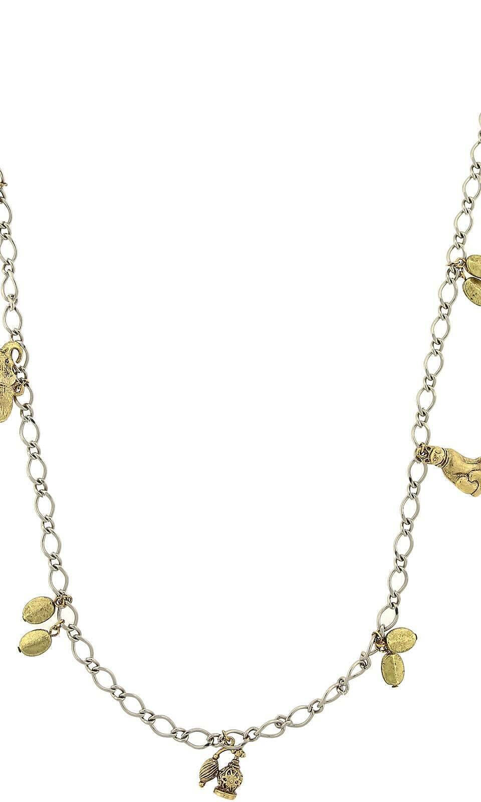 2028 Jewelry Single Strand Multi Charm Necklace 42"