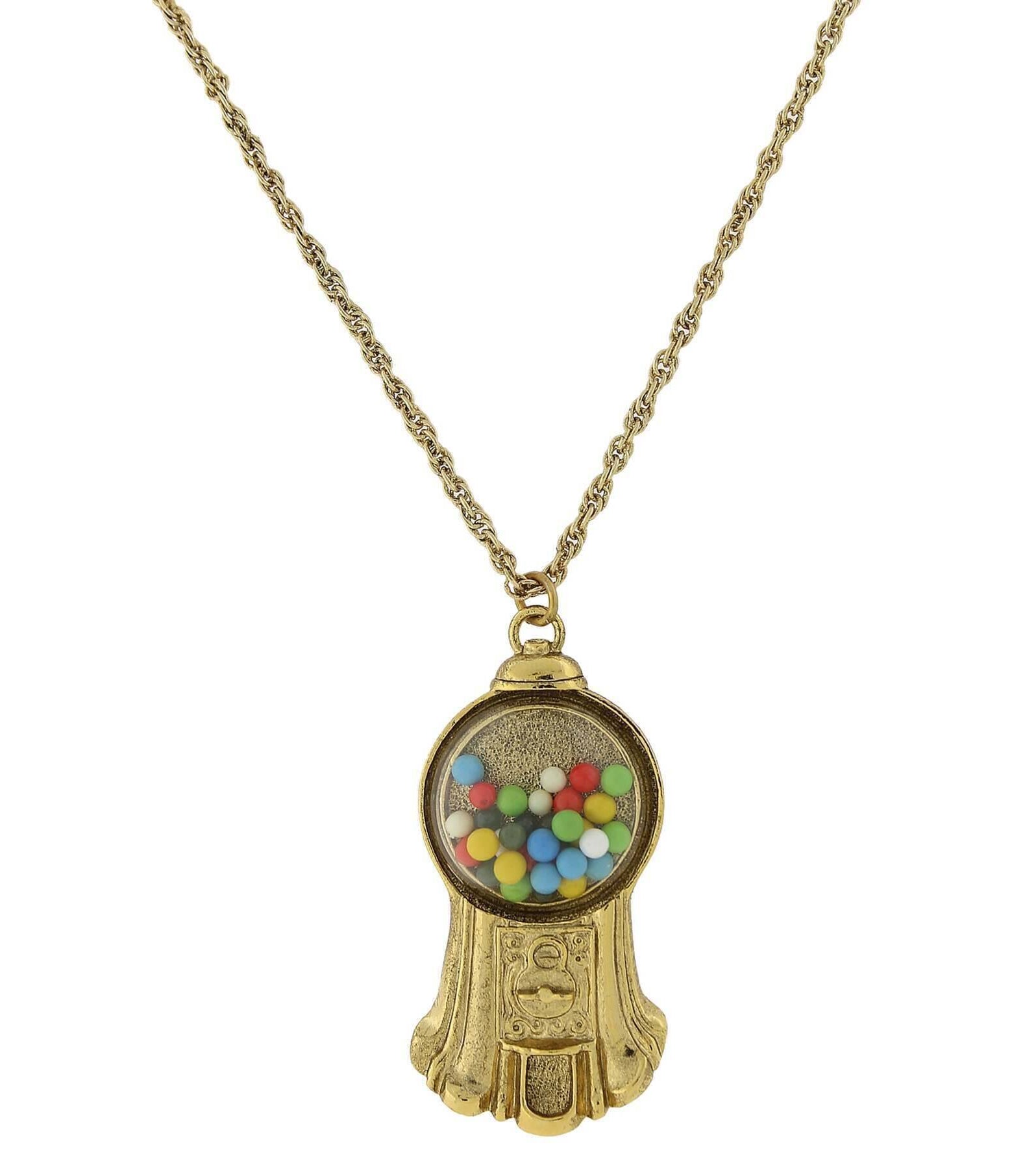1928 Jewelry Multi-Color Gumball Machine Pendant Necklace 30"