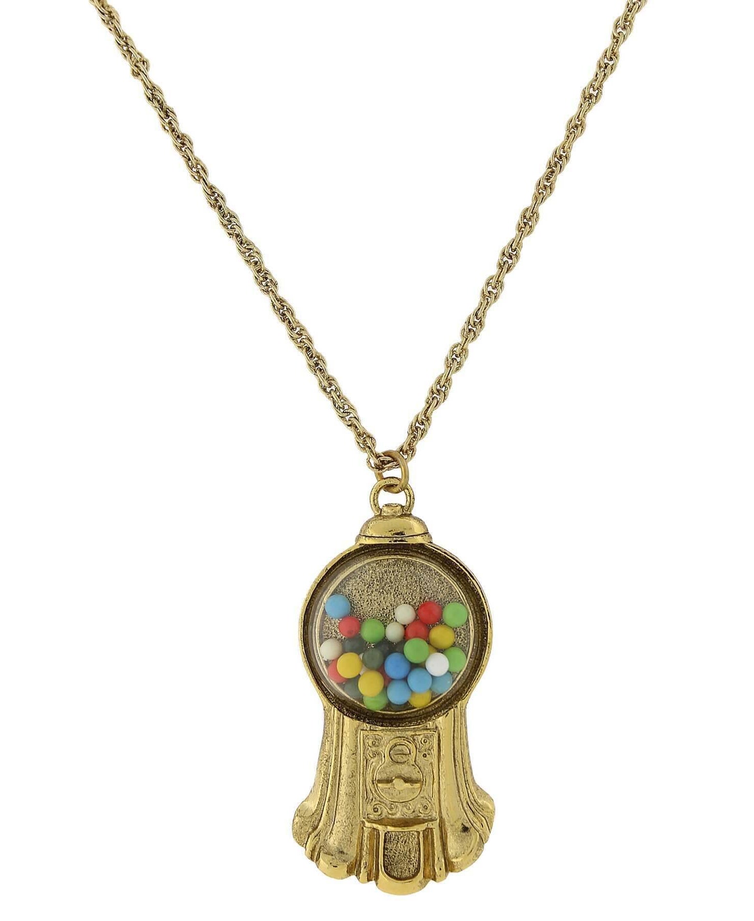 1928 Jewelry Multi-Color Gumball Machine Pendant Necklace 30"