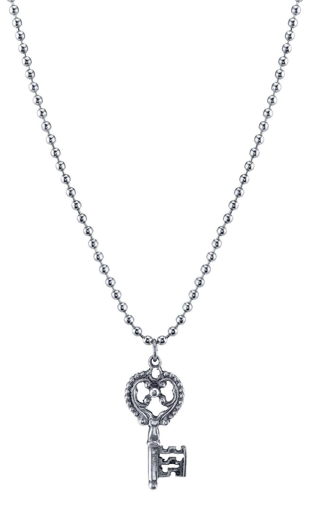 1928 Jewelry Antiqued Key Pendant Necklace 24"