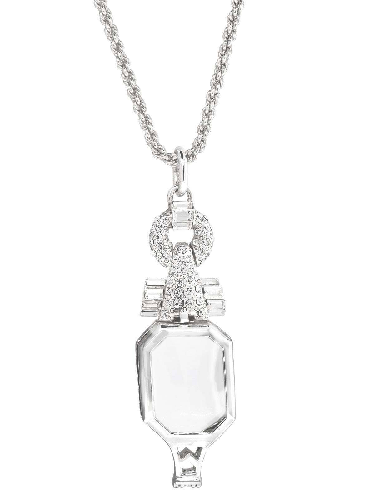 1928 Jewelry Austrian Crystal Lorgnette Magnifier Glasses Pendant Necklace 40" - Magnification Power: 2-3X