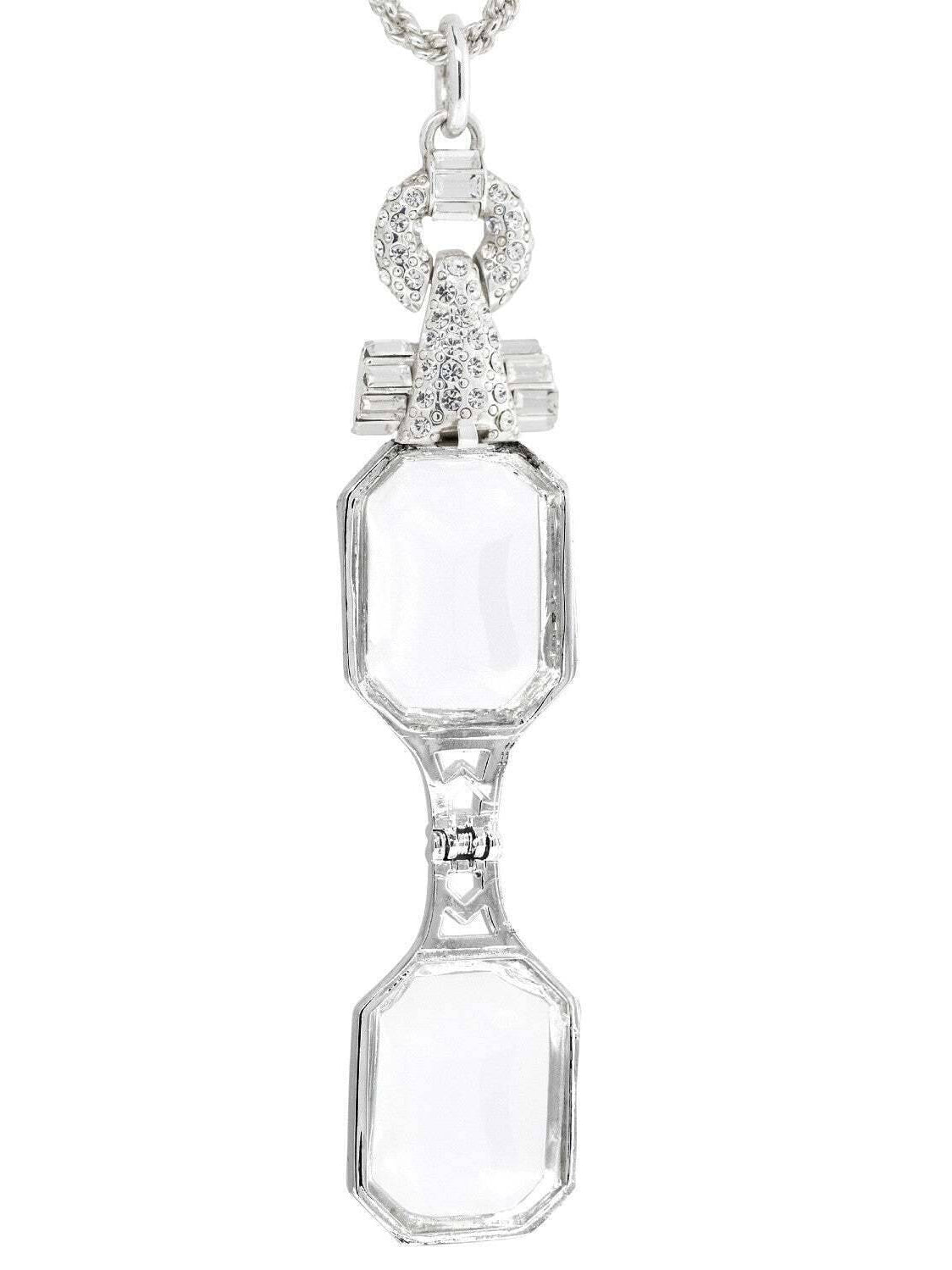 1928 Jewelry Austrian Crystal Lorgnette Magnifier Glasses Pendant Necklace 40" - Magnification Power: 2-3X