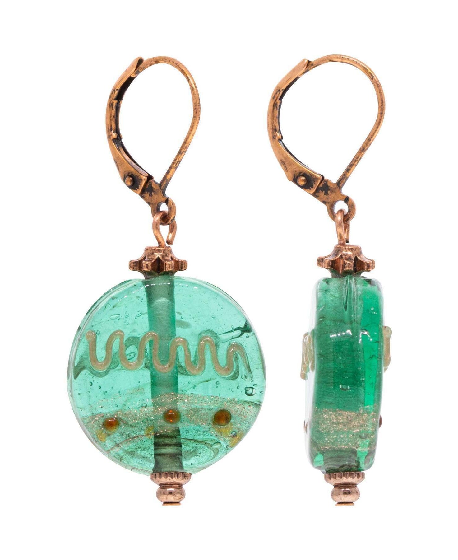 1928 Jewelry Round Christmas Tree Ornament Drop Earrings