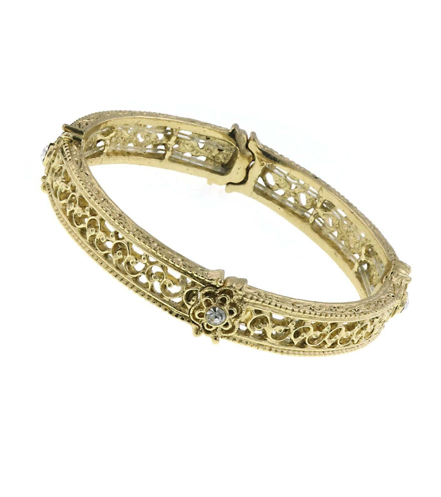 1928 Jewelry Crystal Filigree Stretch Bracelet
