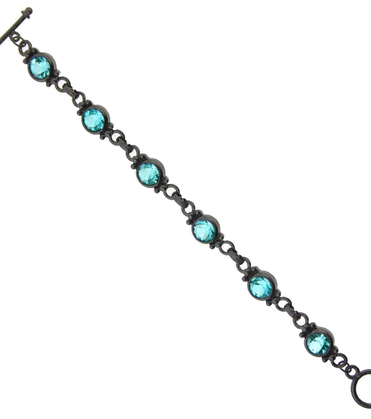 1928 Jewelry Classic Round Crystal Link Toggle Bracelet