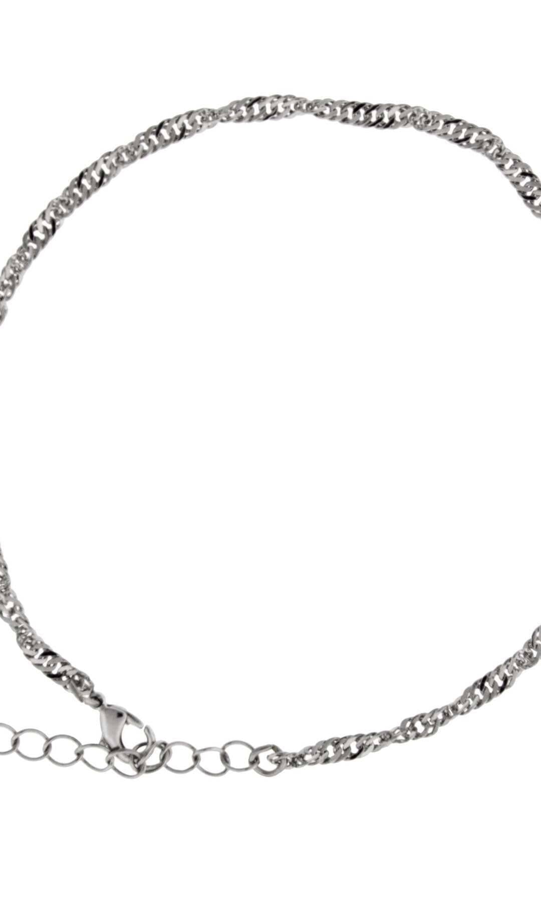 1928 Jewelry Silver Twisted Chain Anklet 9" + 1.5" Extension