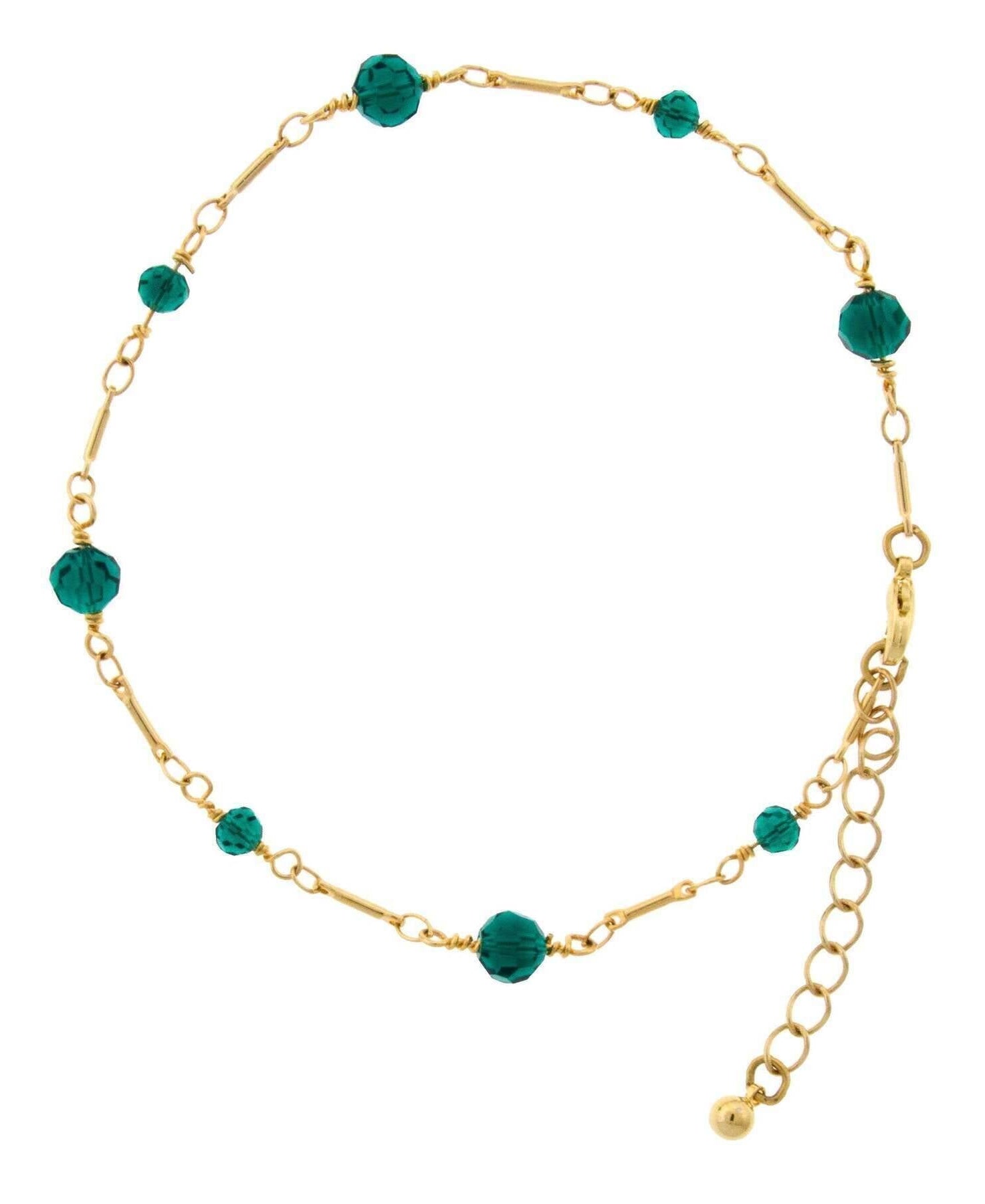 1928 Jewelry Multi Beaded Chain Anklet 9" + 1.5" Extension