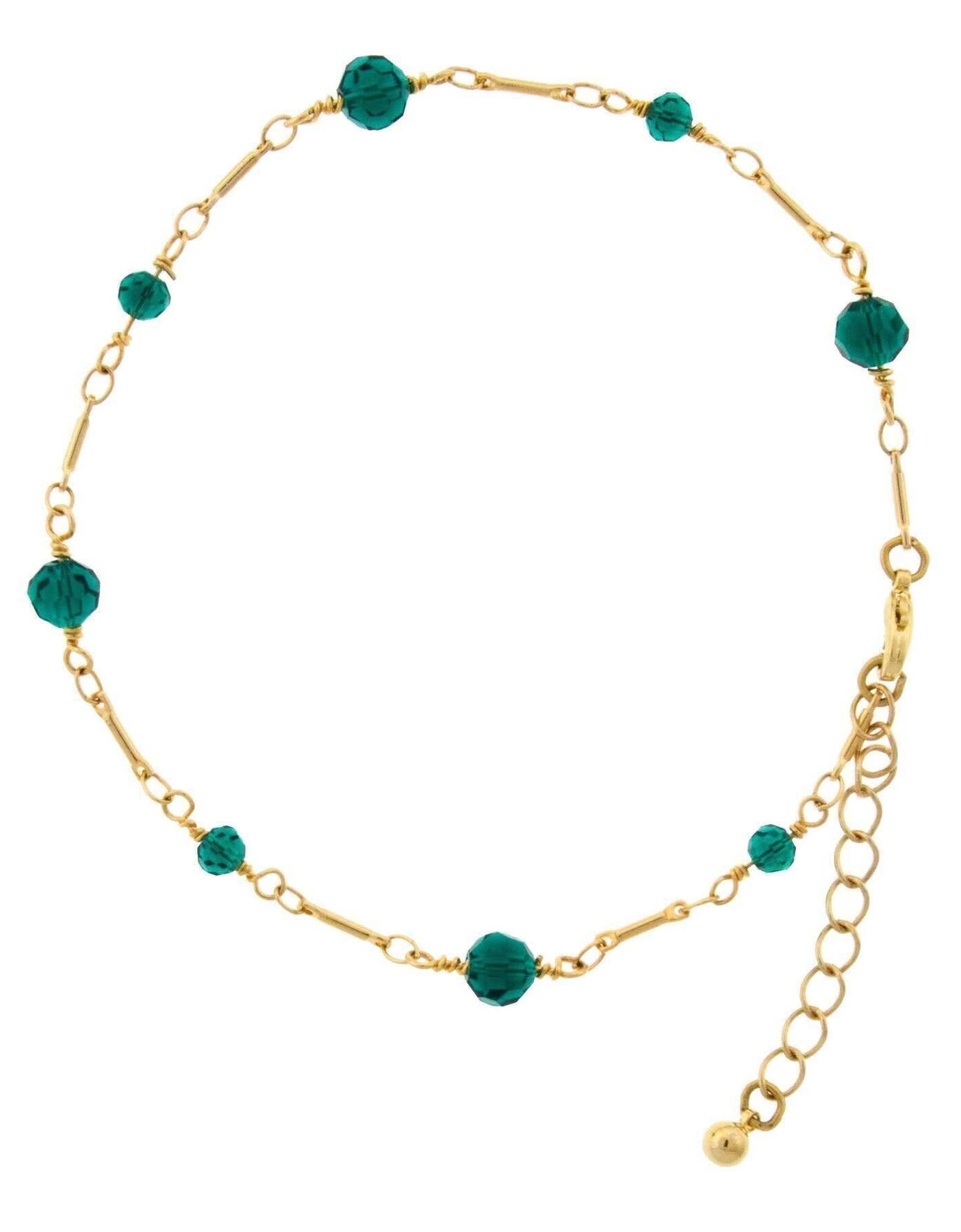 1928 Jewelry Multi Beaded Chain Anklet 9" + 1.5" Extension