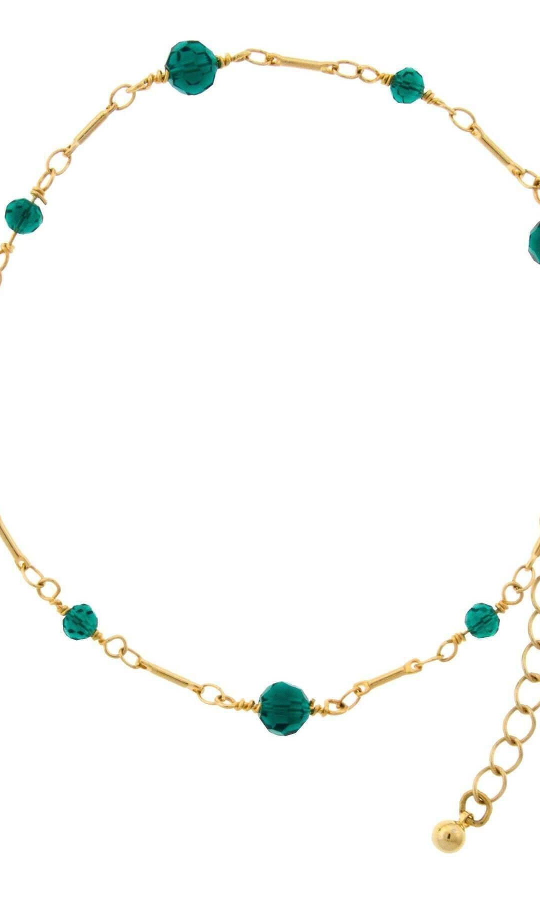 1928 Jewelry Multi Beaded Chain Anklet 9" + 1.5" Extension