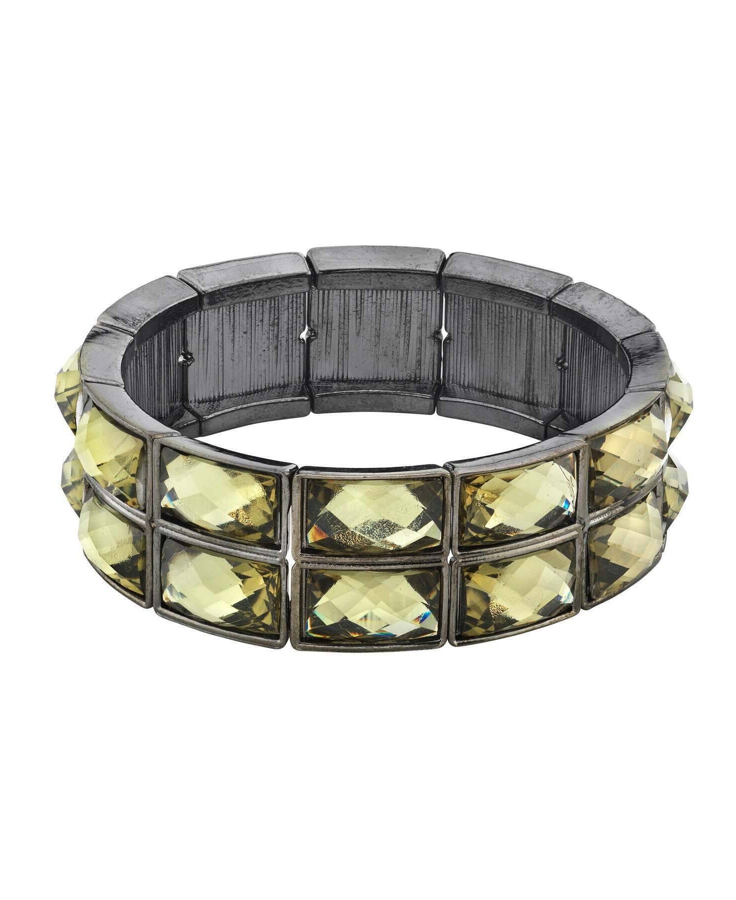 2028 Jewelry Hematite Black Diamond Stretch Bracelet