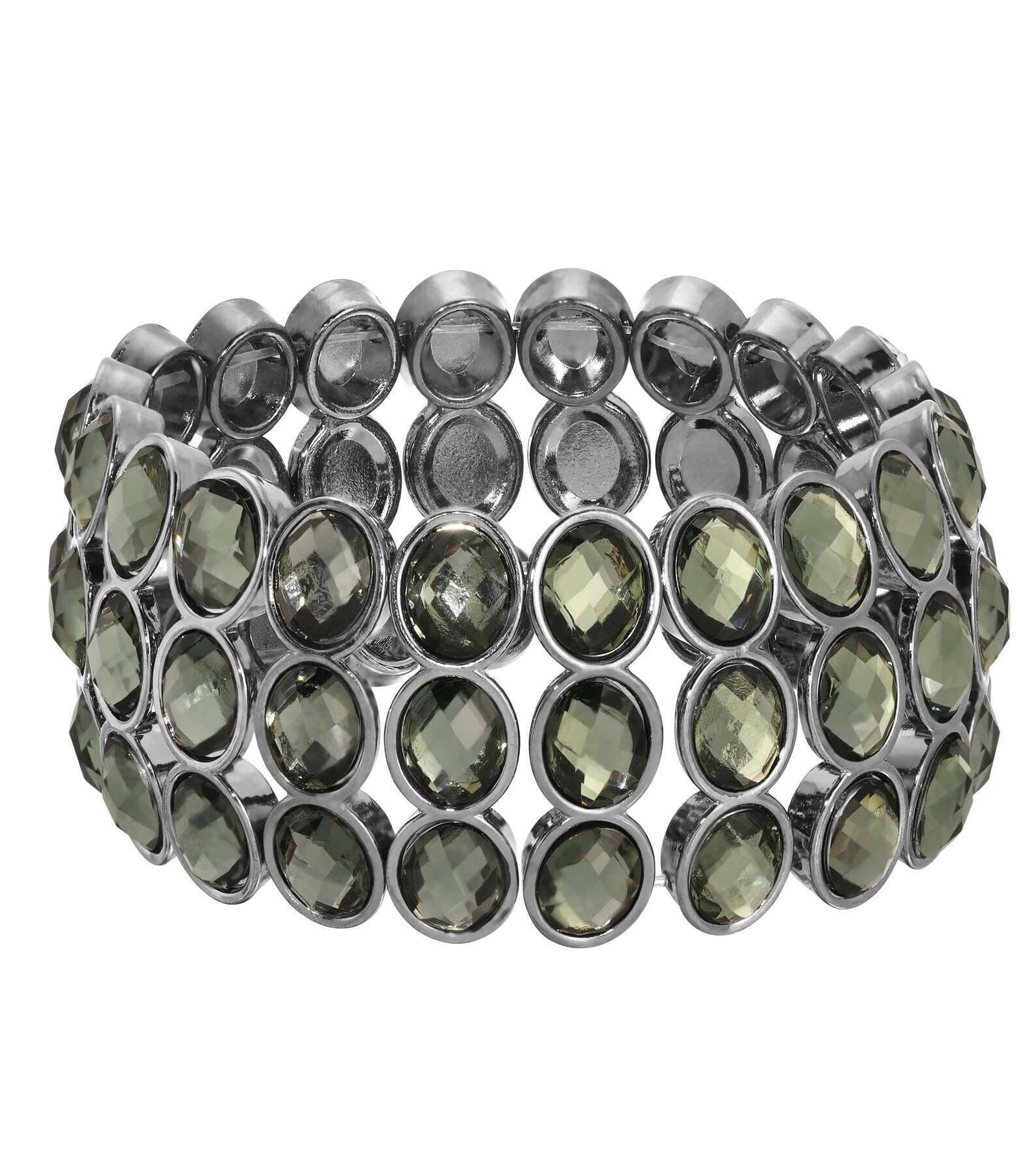 2028 Jewelry Hematite Blue Stretch Bracelet