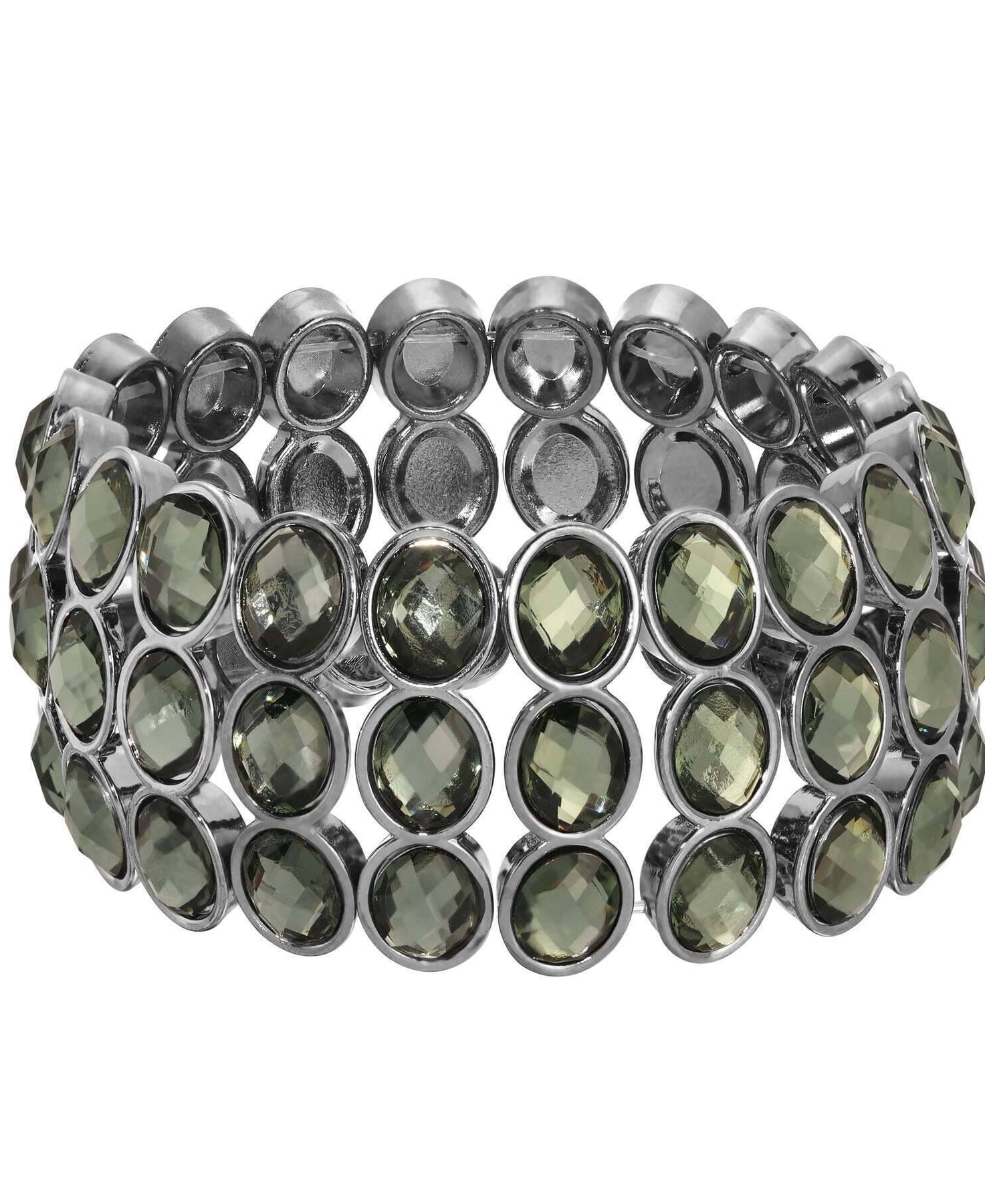 2028 Jewelry Hematite Blue Stretch Bracelet