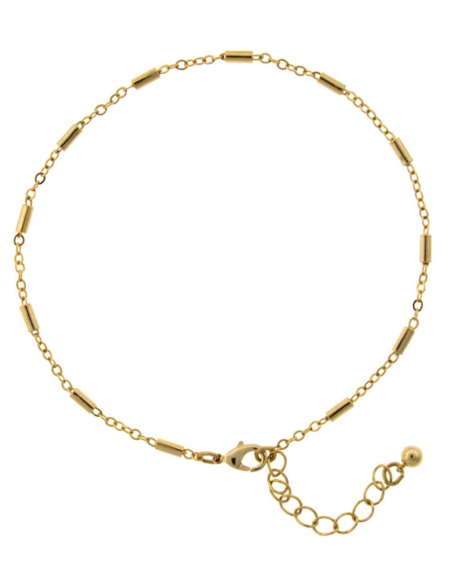 1928 Jewelry Cable Chain And Tubes Anklet 9" + 1.5" Extension