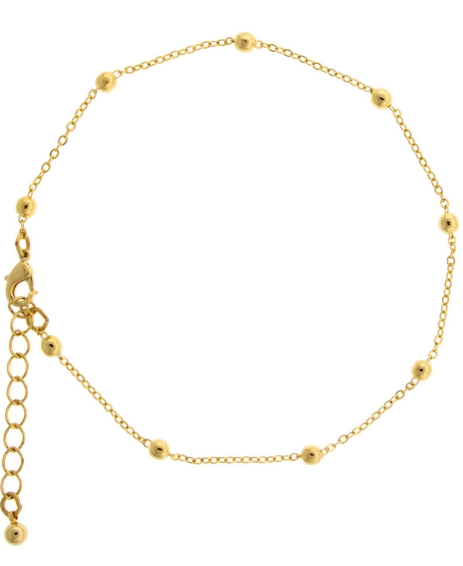 1928 Jewelry Gold Beaded Chain Anklet 9" + 1.5" Extension