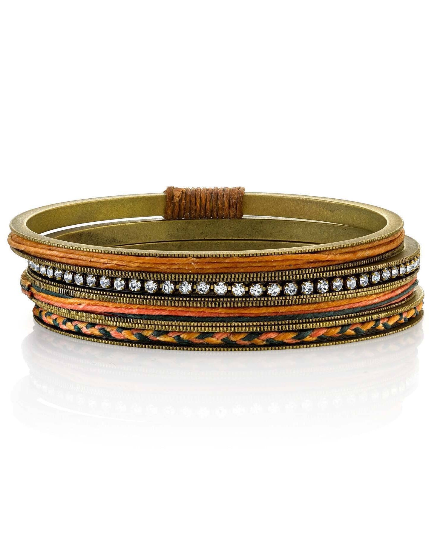 T.R.U. Waxed Linen & Rhinestone Bangle