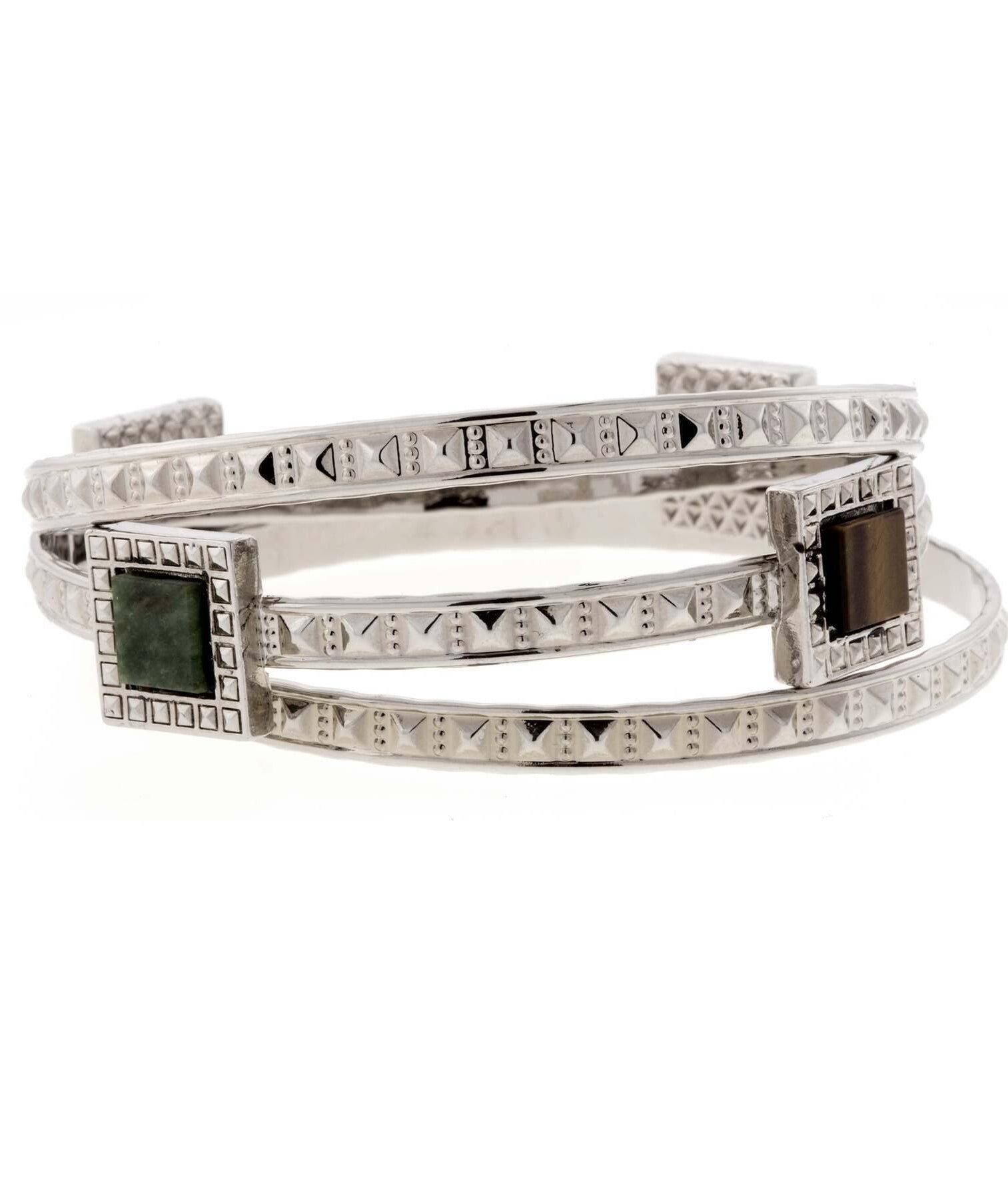 1928 Jewelry Multi Gemstone Stones Bangle Bracelet