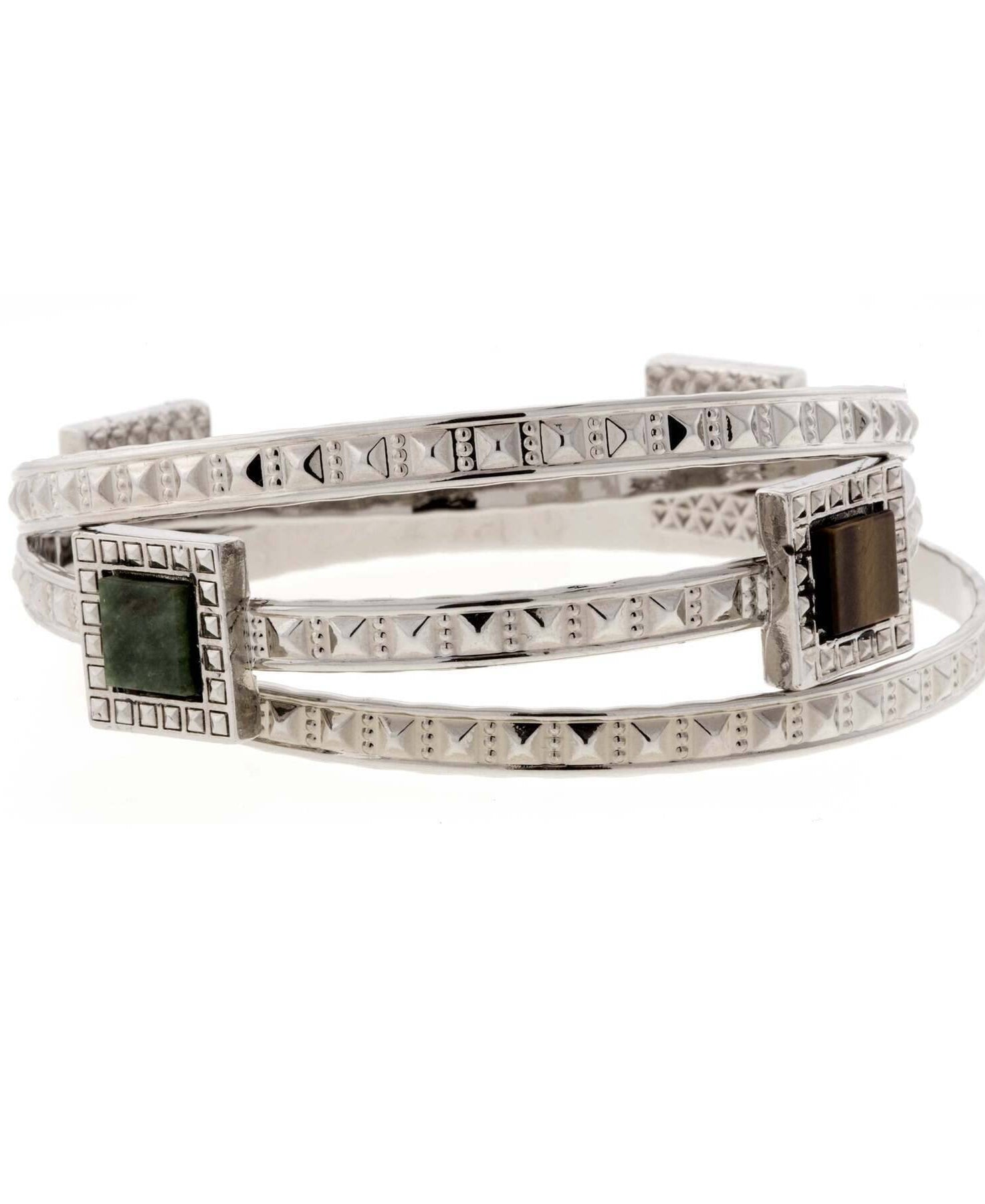 1928 Jewelry Multi Gemstone Stones Bangle Bracelet