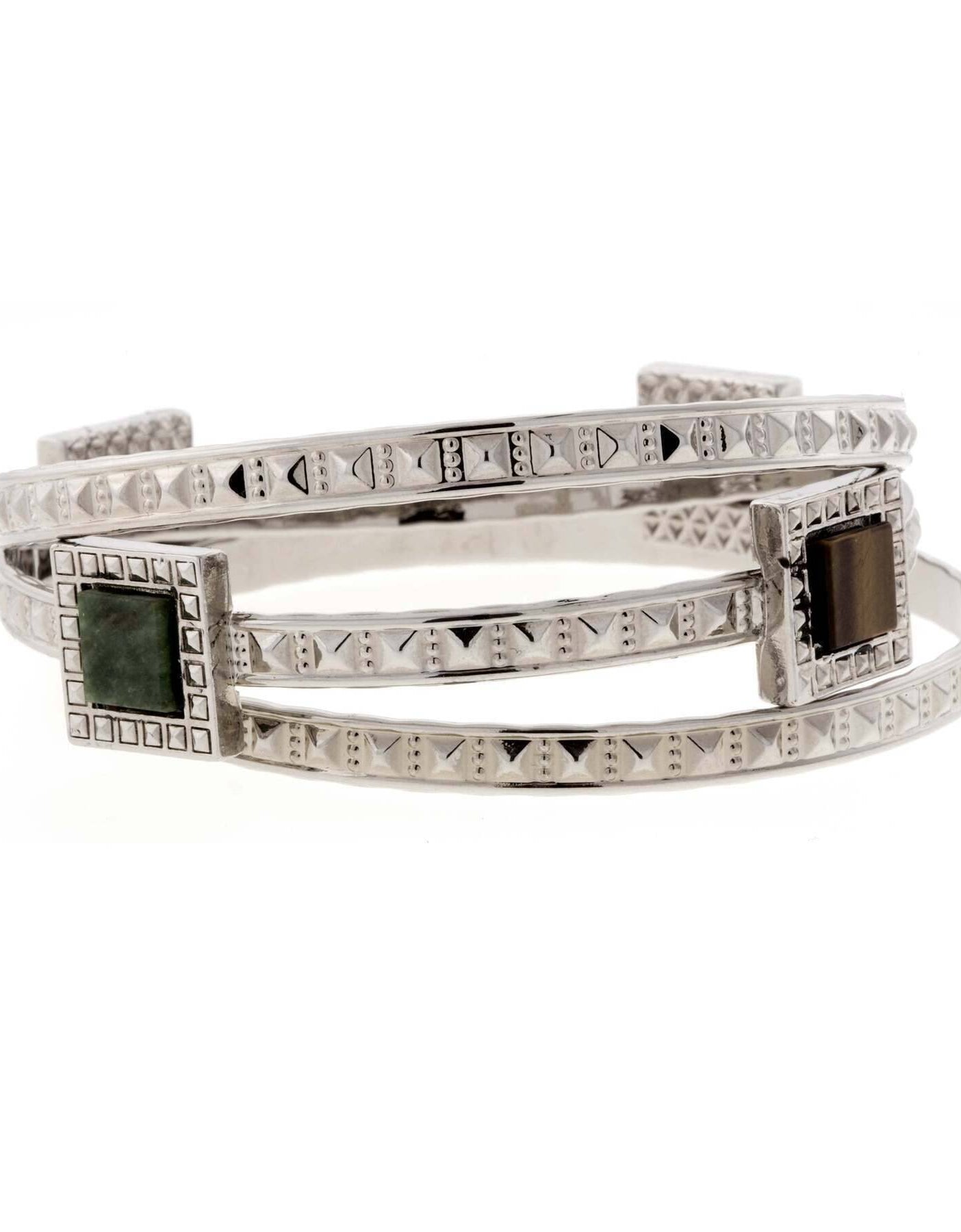 1928 Jewelry Multi Gemstone Stones Bangle Bracelet