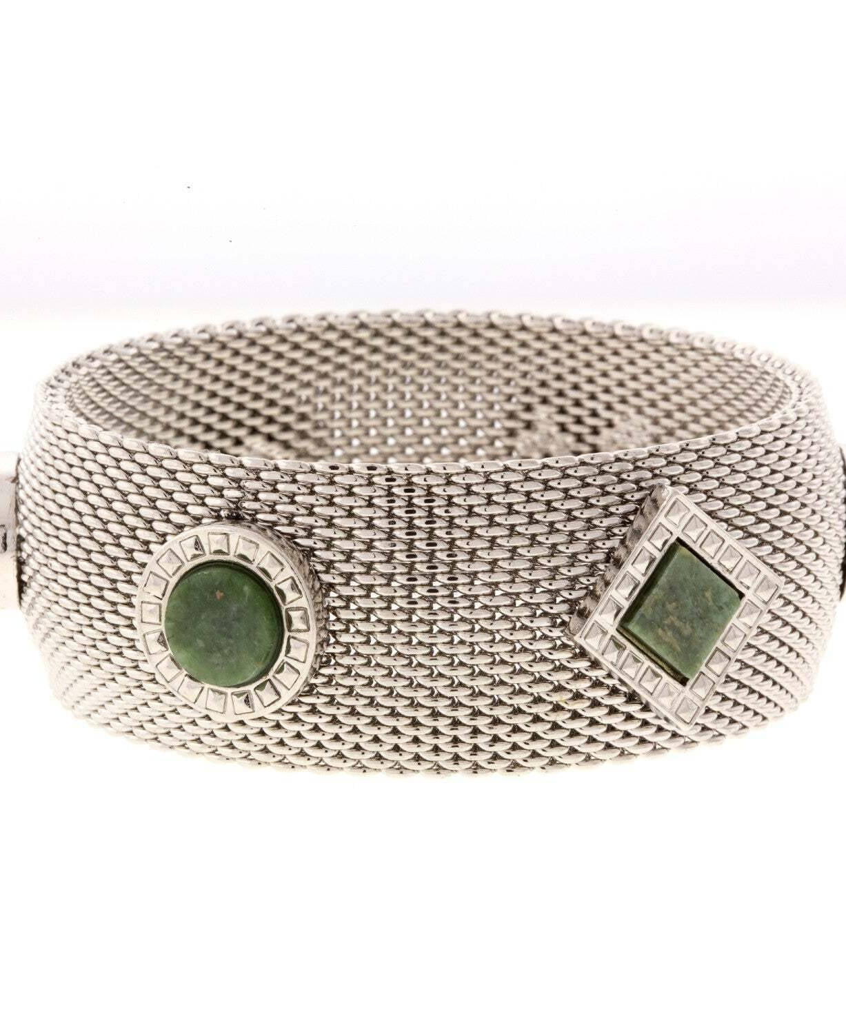 1928 Jewelry Mesh Round And Square Gemstone Bangle Bracelet
