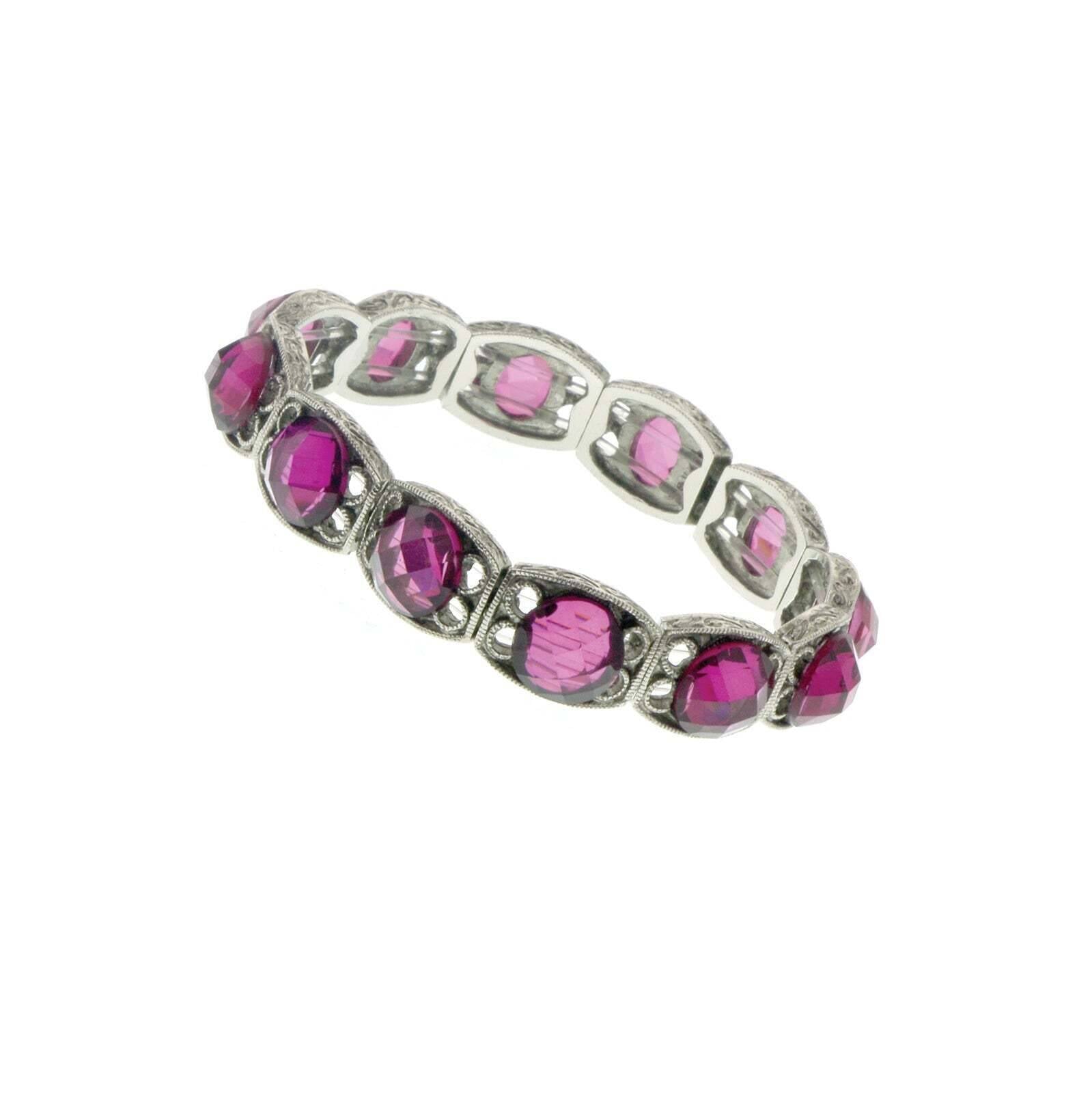 2028 Jewelry Round Purple Fuchsia Stretch Bracelet