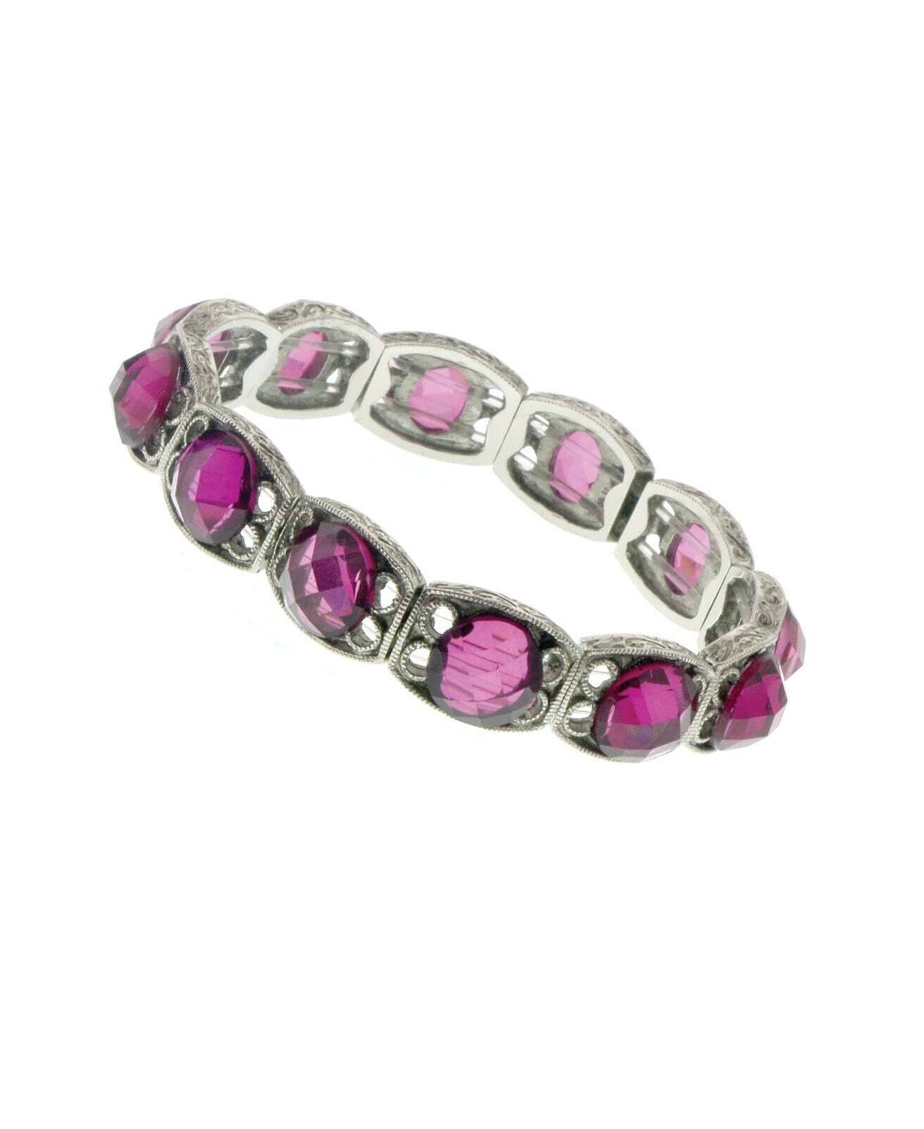2028 Jewelry Round Purple Fuchsia Stretch Bracelet