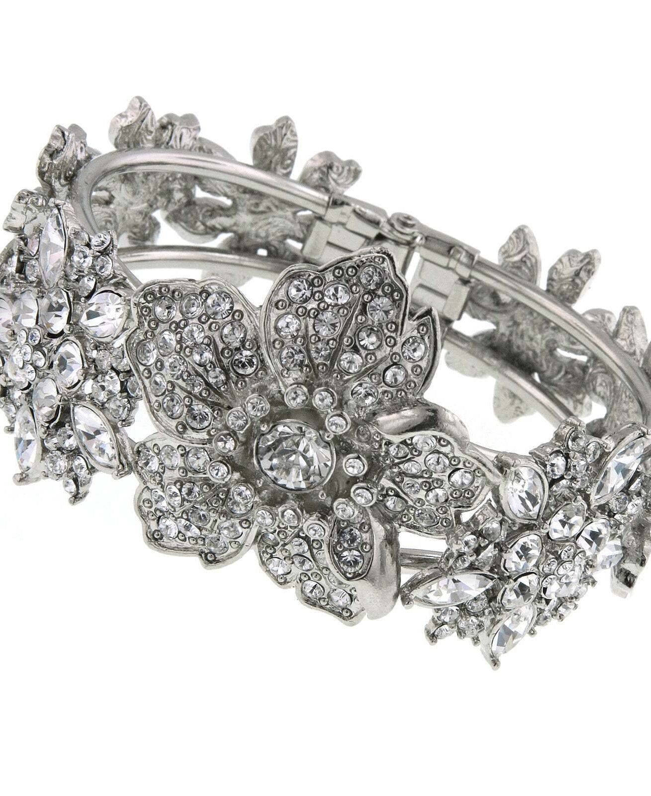 2028 Jewelry Multi Crystal Floral Melange Cuff Bracelet