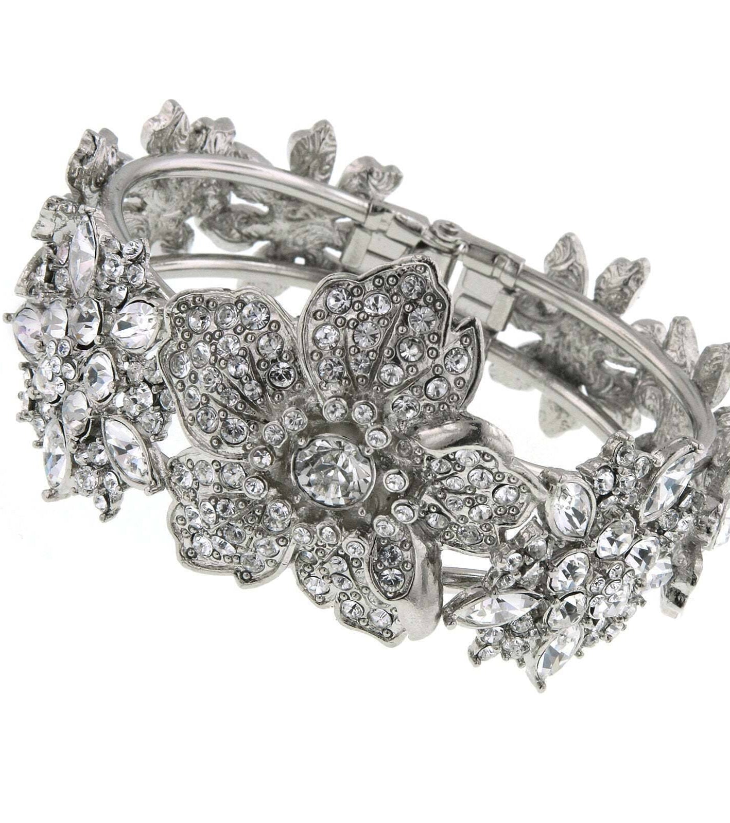 2028 Jewelry Multi Crystal Floral Melange Cuff Bracelet