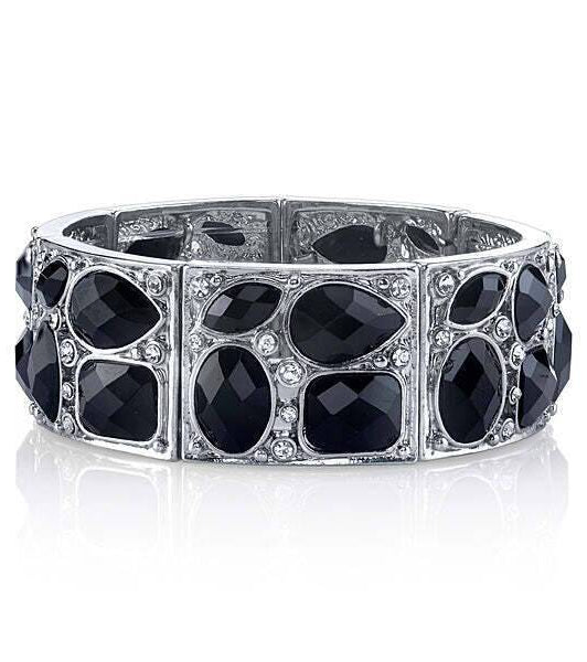 2028 Jewelry Multi Shaped Stone & Crystal Stretch Bracelet