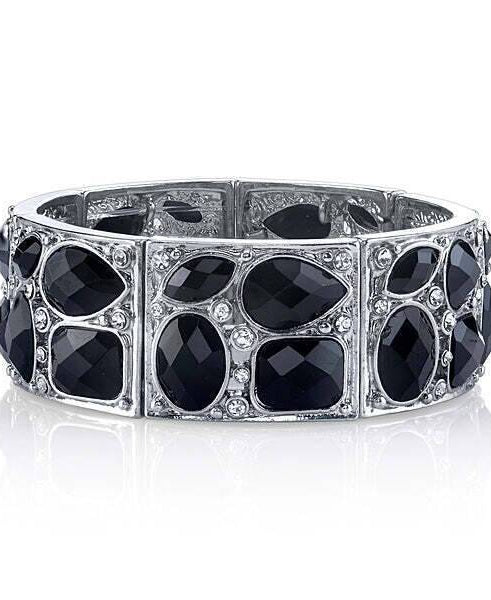 2028 Jewelry Multi Shaped Stone & Crystal Stretch Bracelet