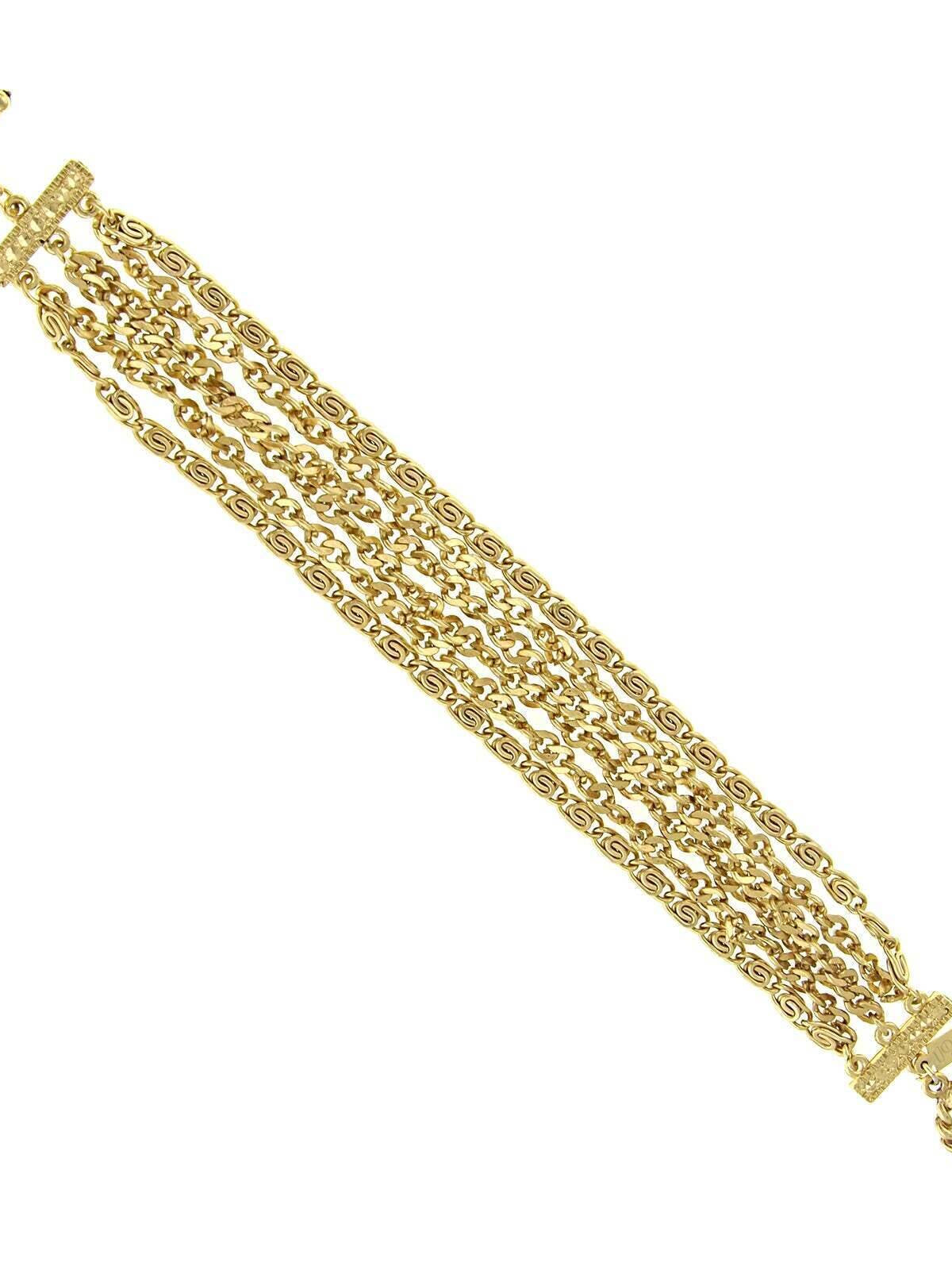 1928 Jewelry Gold Swag & Scroll Multi Chain Toggle Bracelet