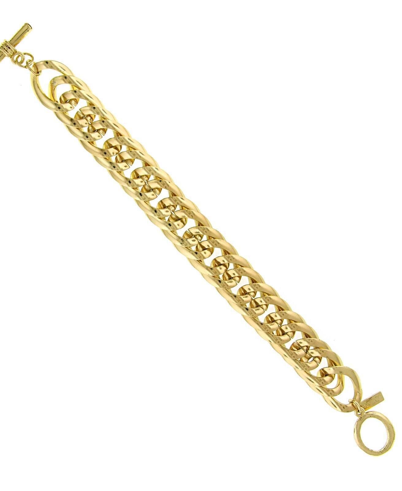 1928 Jewelry Gold Polished Cable Chain Toggle Bracelet