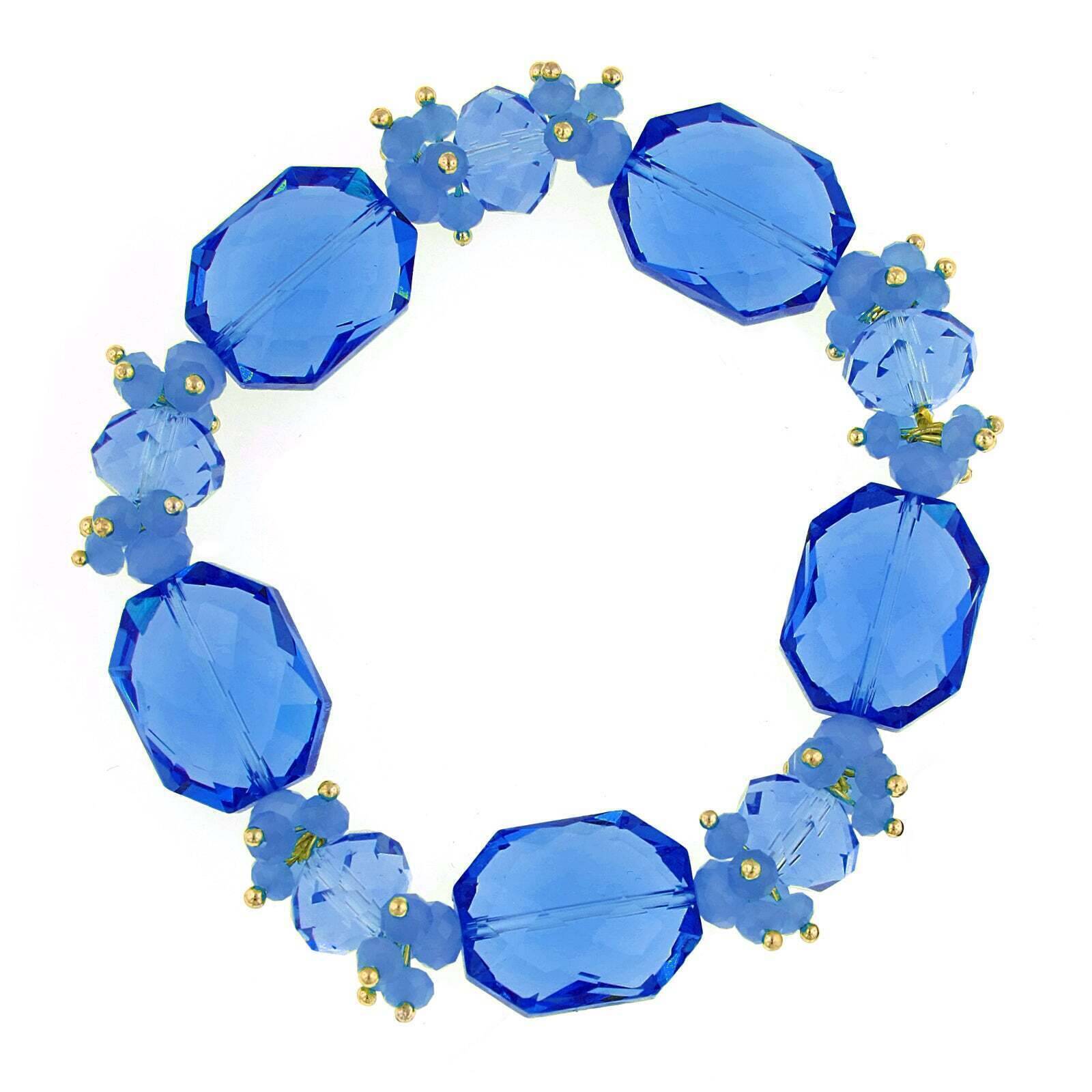 2028 Jewelry Bright Blue Beaded Stretch Bracelet