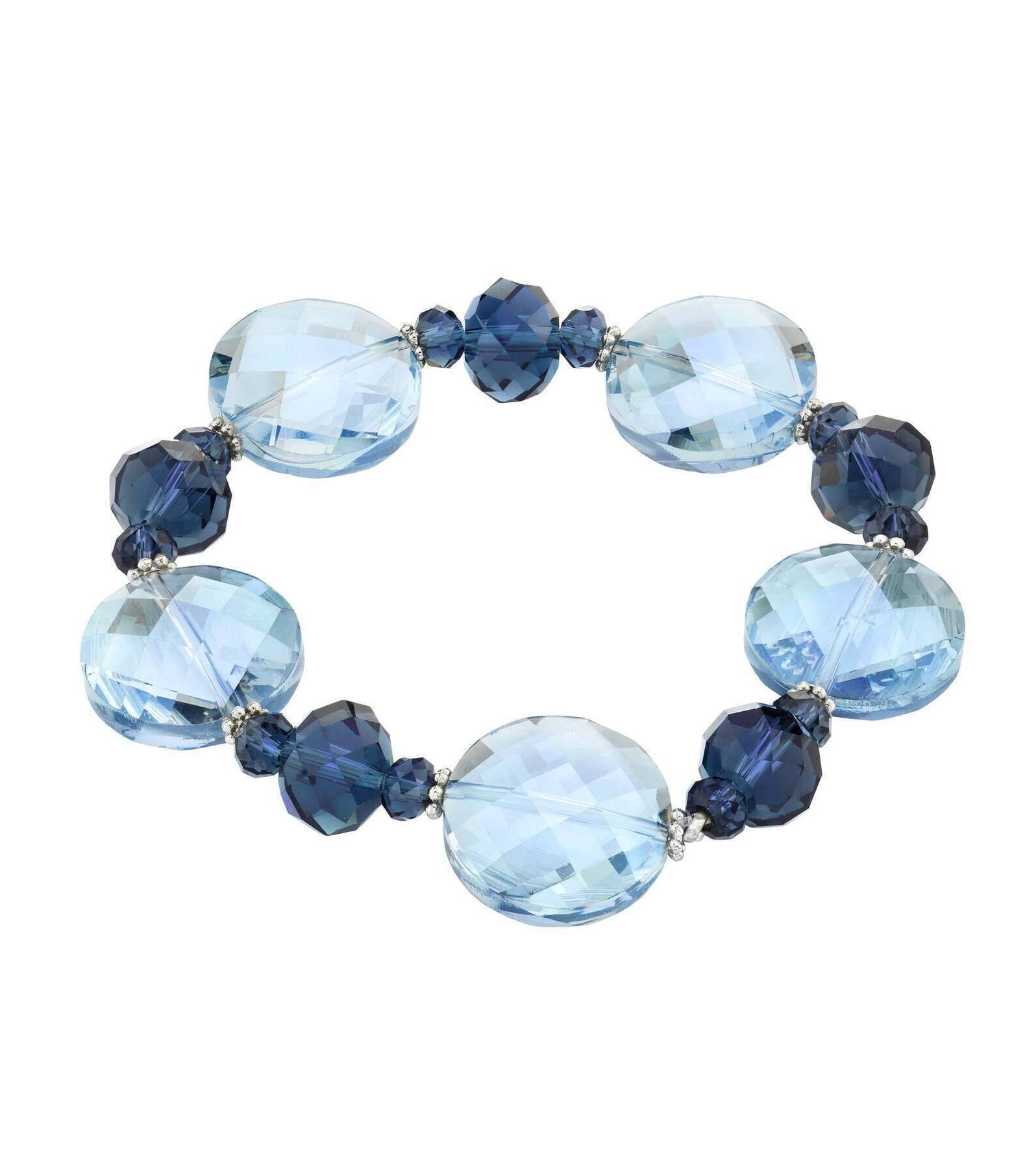 2028 Jewelry Montana And Light Grey Faceted Stretch Bracelet