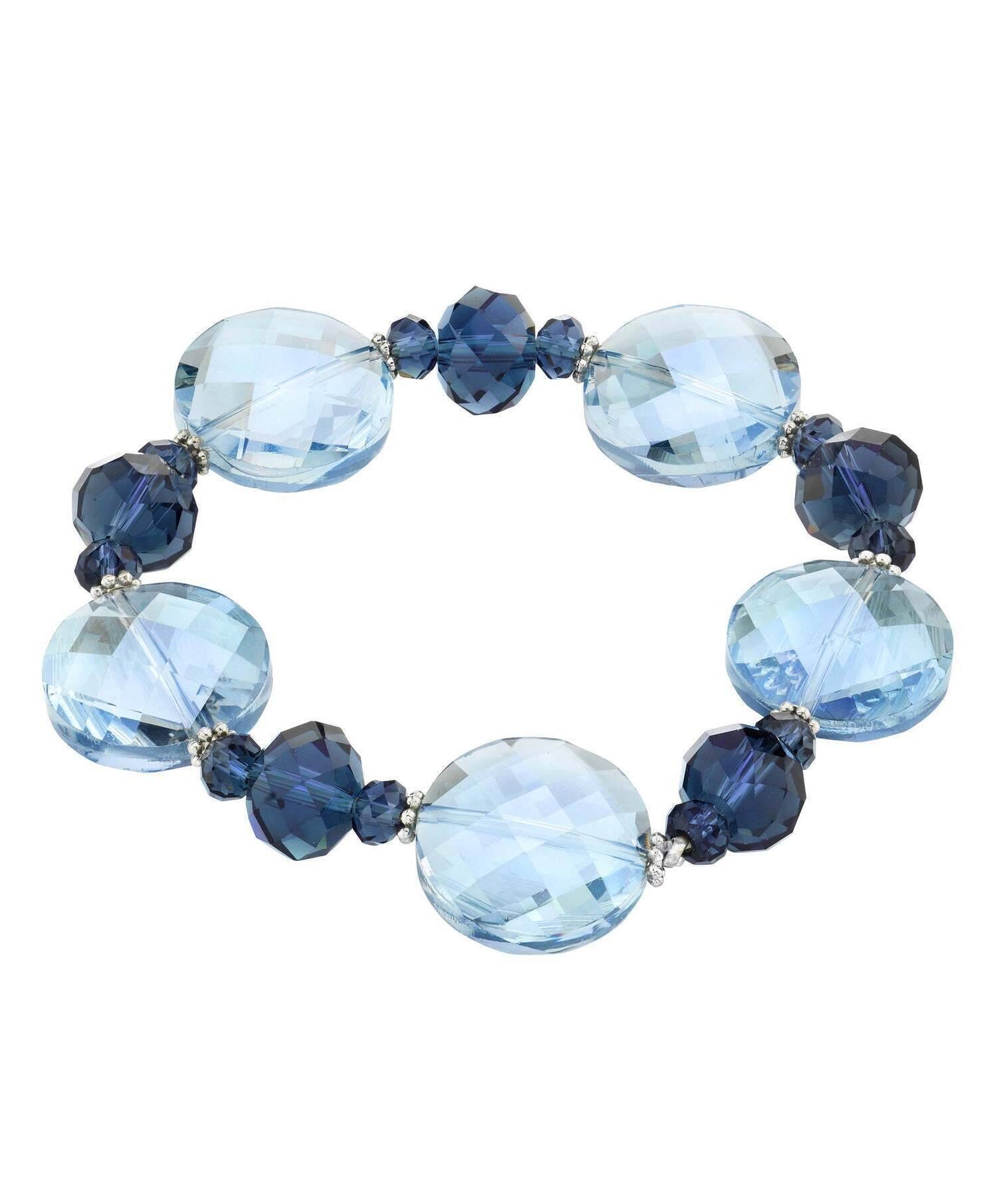 2028 Jewelry Montana And Light Grey Faceted Stretch Bracelet