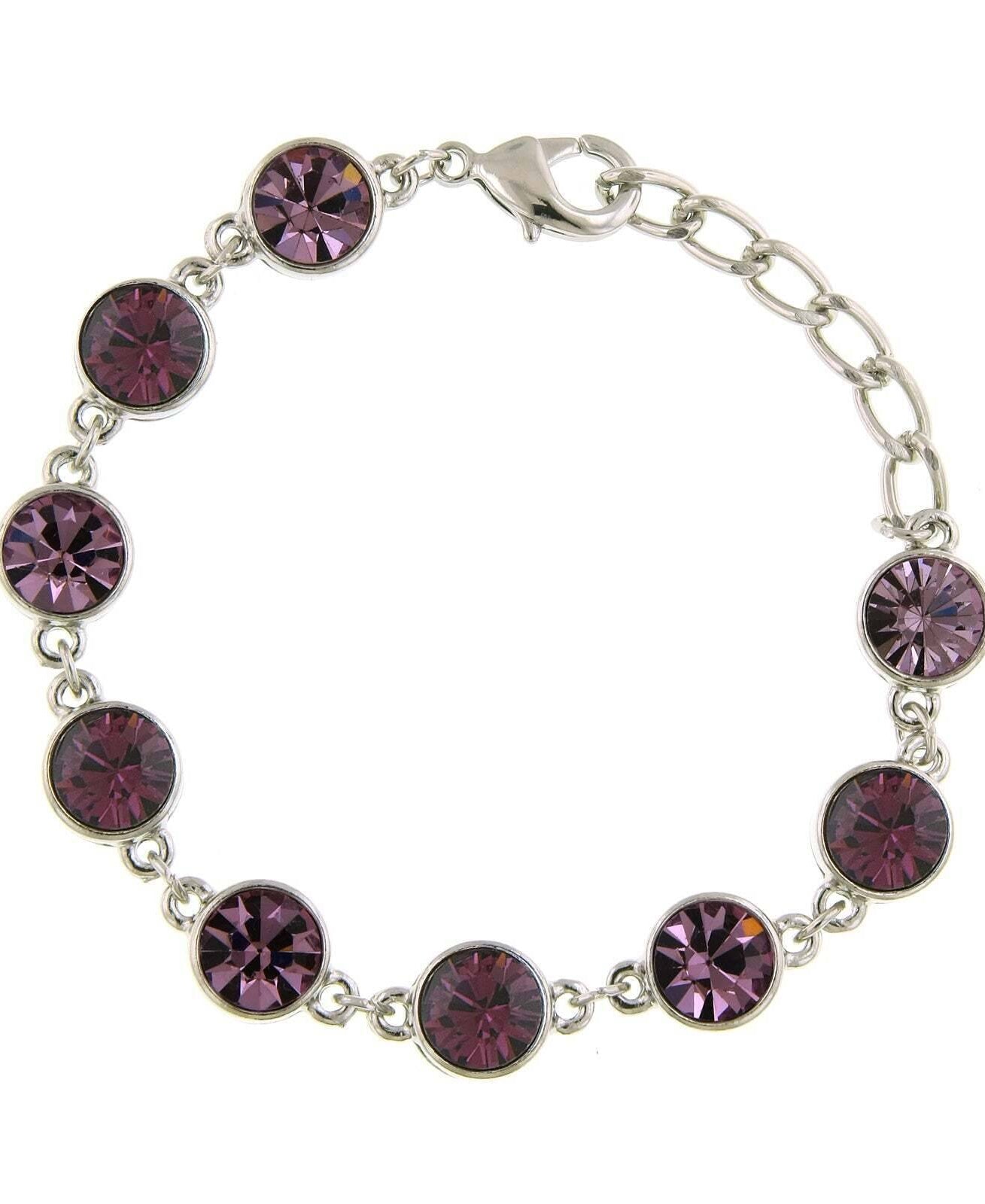 1928 Jewelry Purple Amethyst Link Bracelet