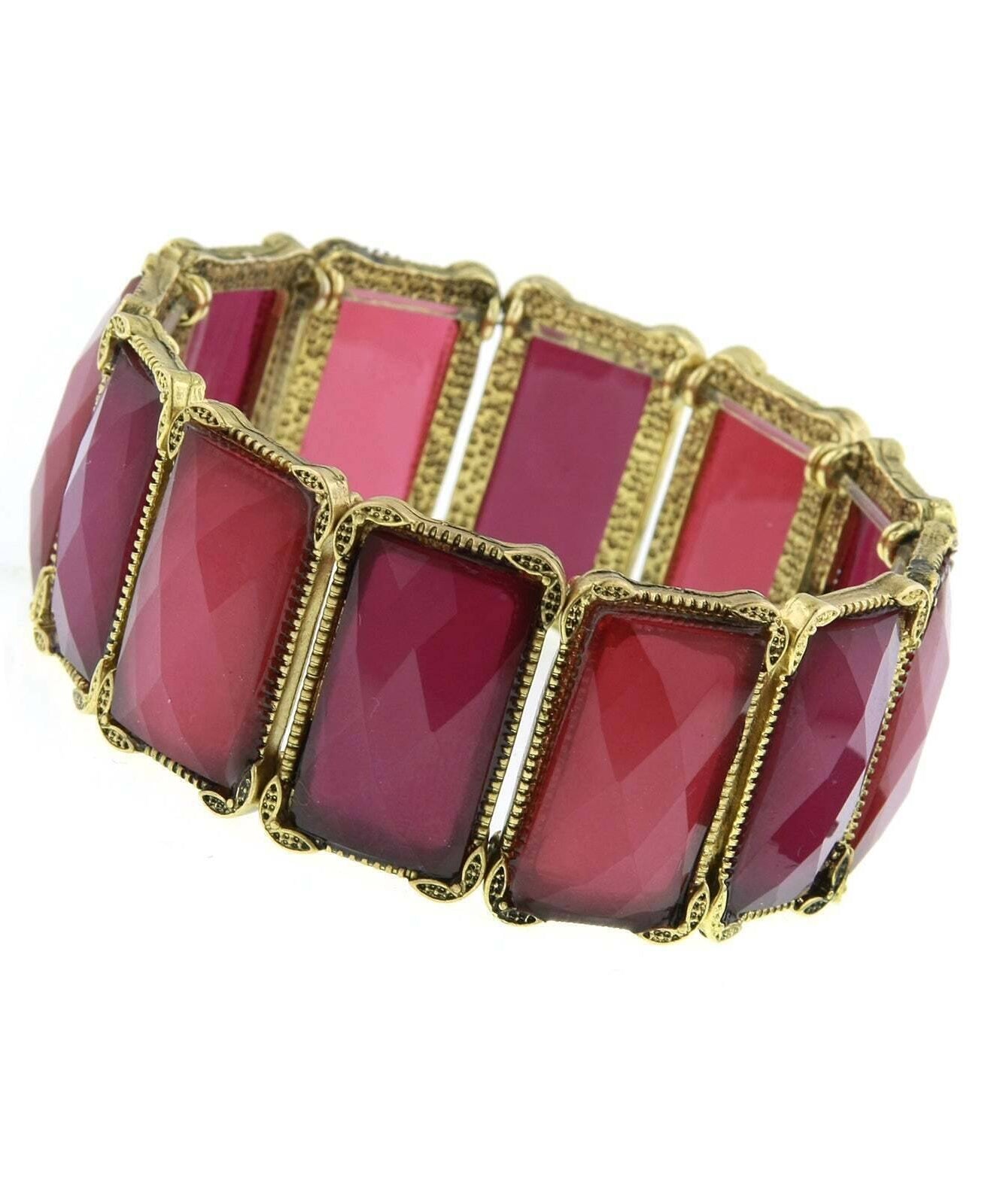 2028 Jewelry Dynasty Rectangular Stone Stretch Bracelet