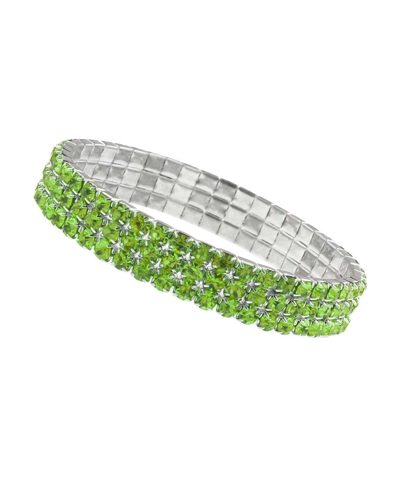 2028 Jewelry 3-Row Rhinestone Stretch Bracelet