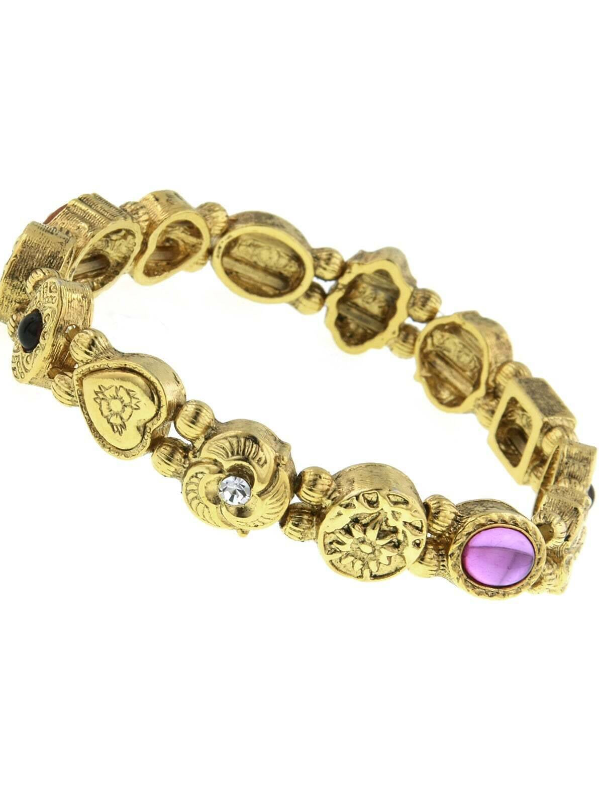 1928 Jewelry Assorted Vintage Style Charm Stretch Bracelet