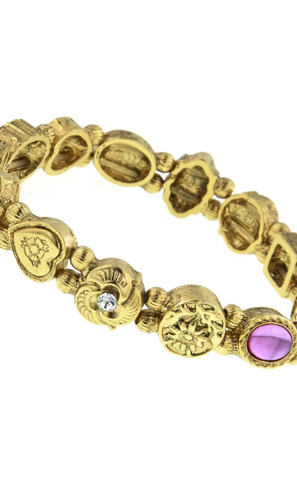 1928 Jewelry Assorted Vintage Style Charm Stretch Bracelet