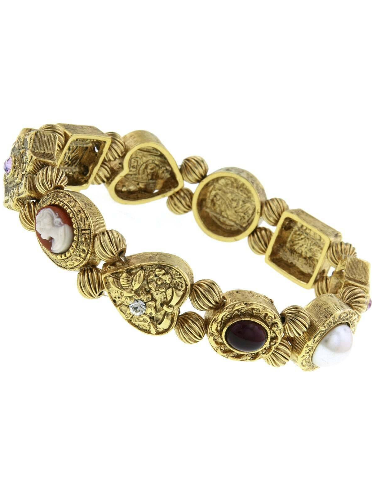 1928 Jewelry Cameo Charm Stretch Bracelet