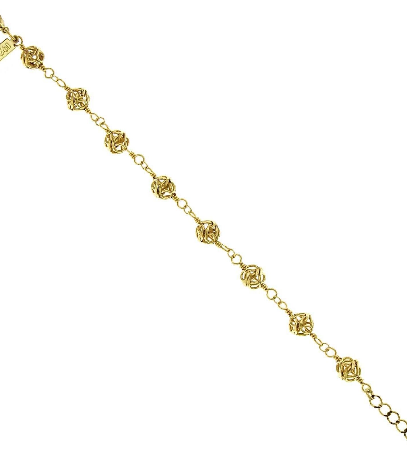 1928 Jewelry Gold Caged Filigree Beaded Bracelet