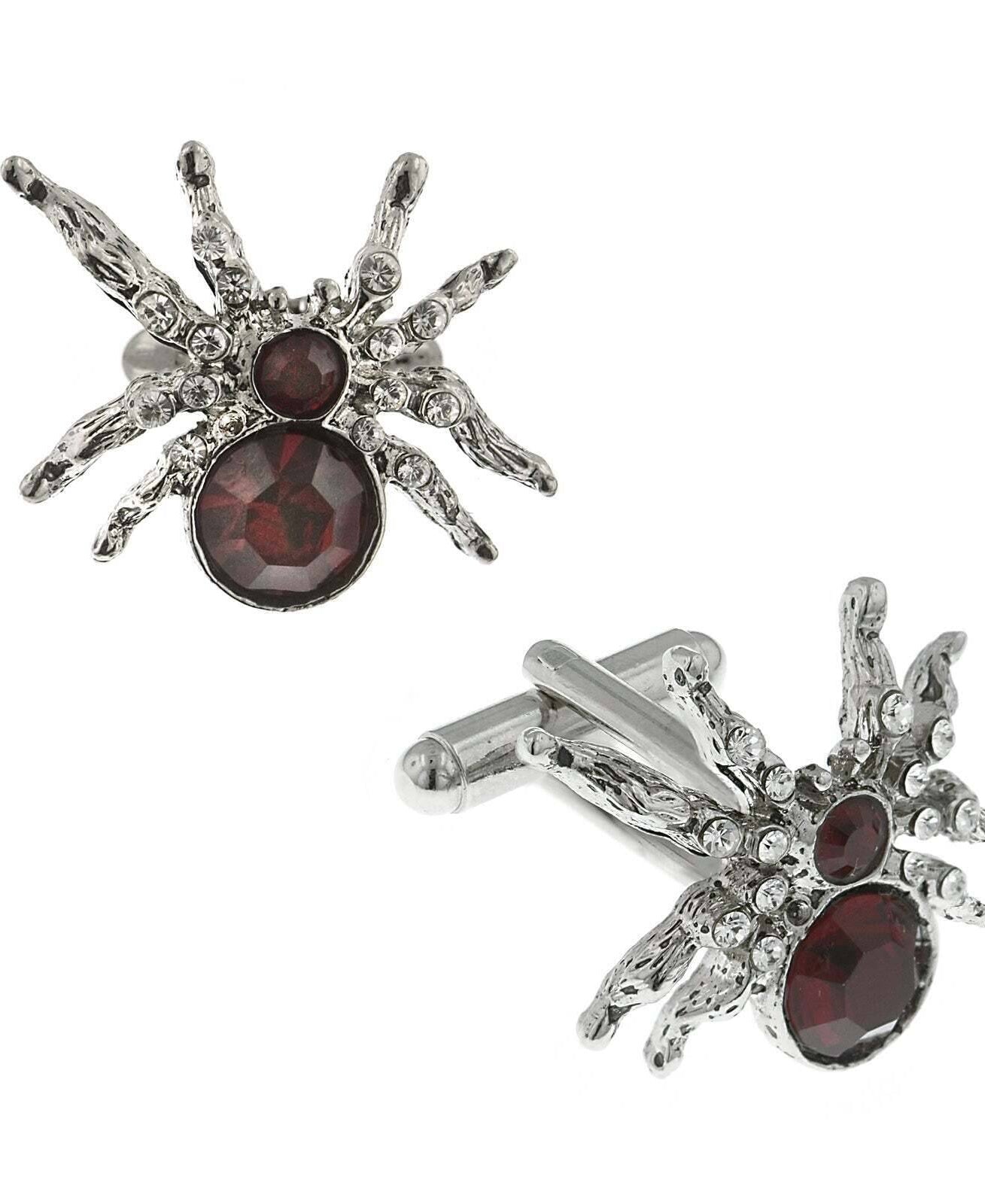 1928 Jewelry Arachnid Spider Crystal Cufflinks