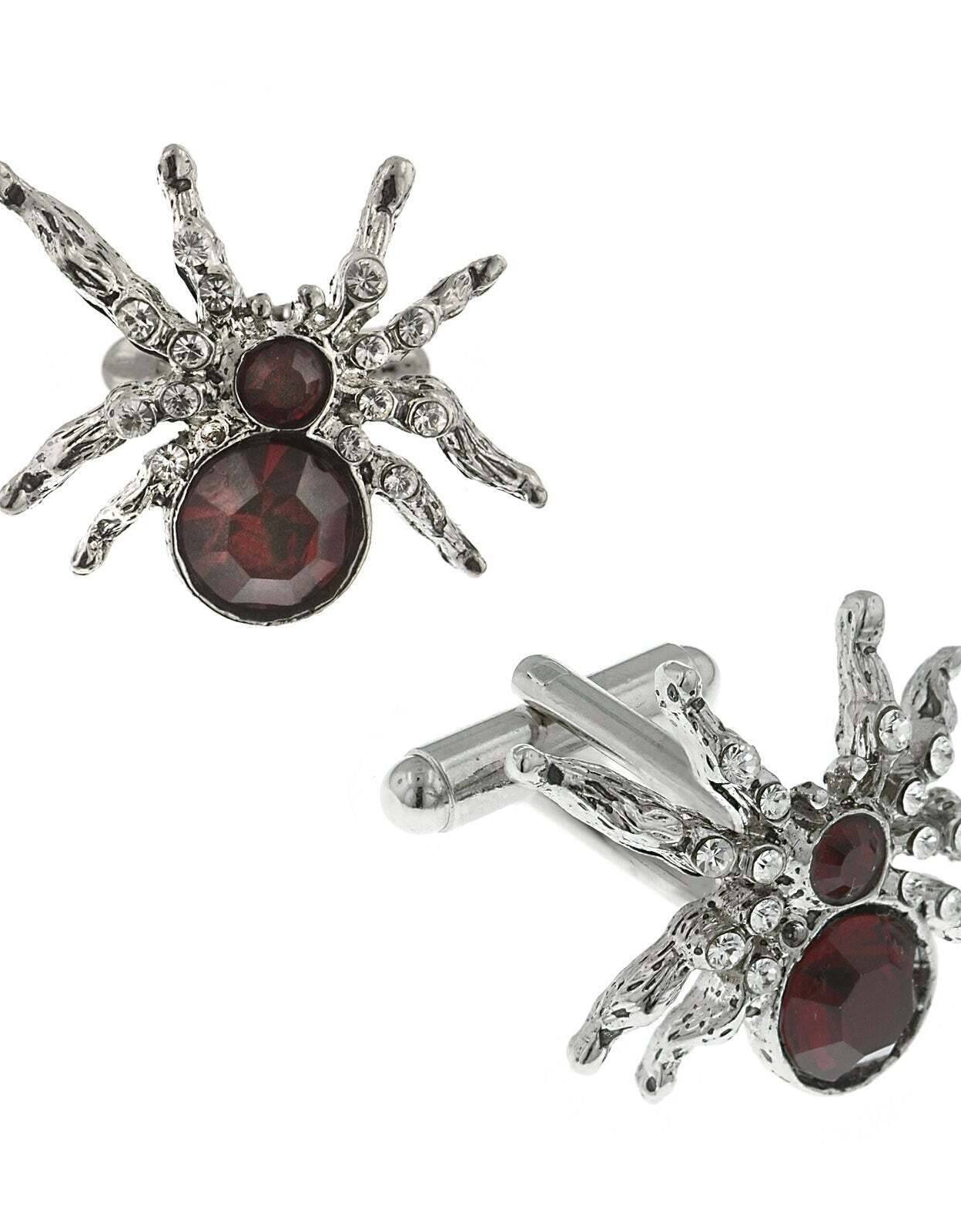 1928 Jewelry Arachnid Spider Crystal Cufflinks