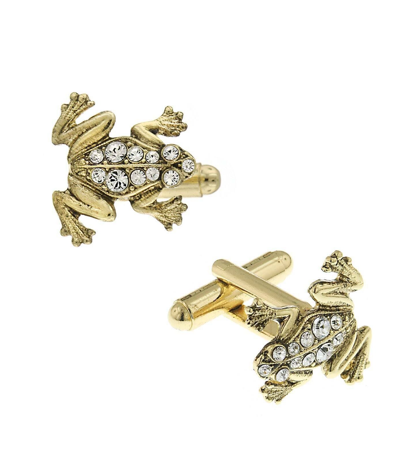 1928 Jewelry Crystal Frog Cufflinks