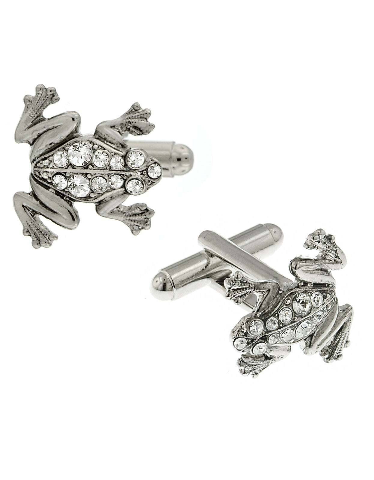 1928 Jewelry Crystal Frog Cufflinks